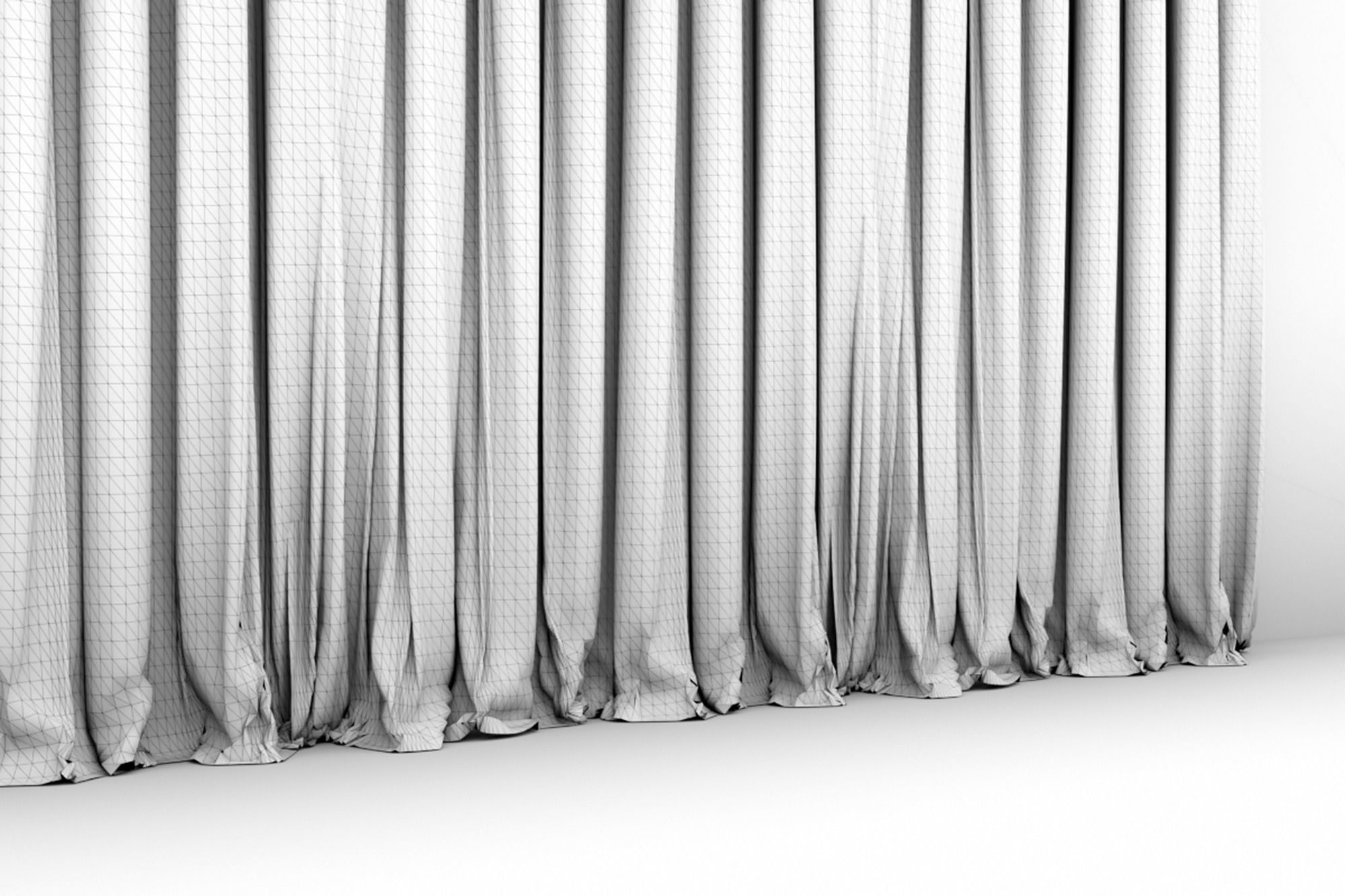Large White Silk Curtains 3D model_19
