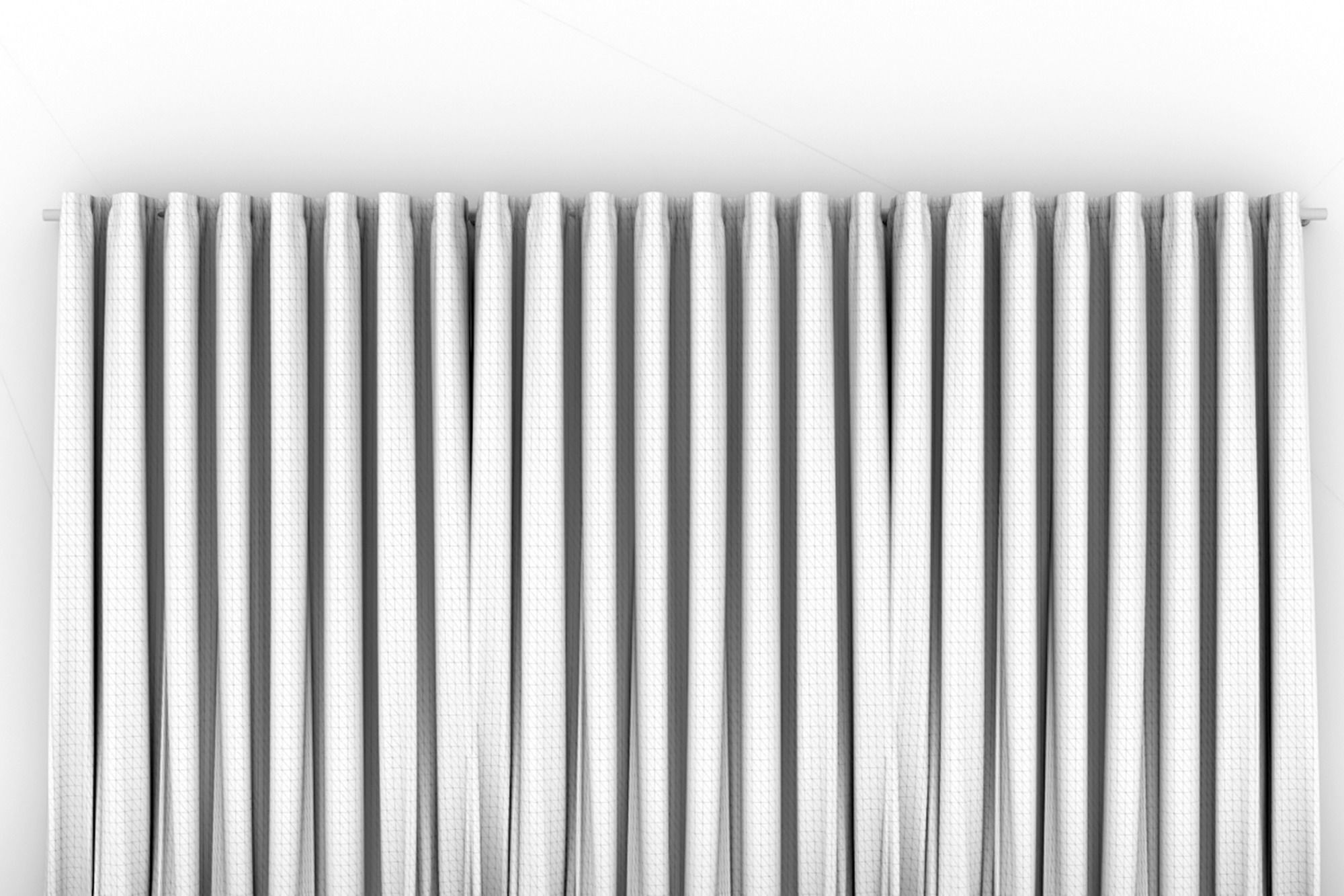 Large White Silk Curtains 3D model_12