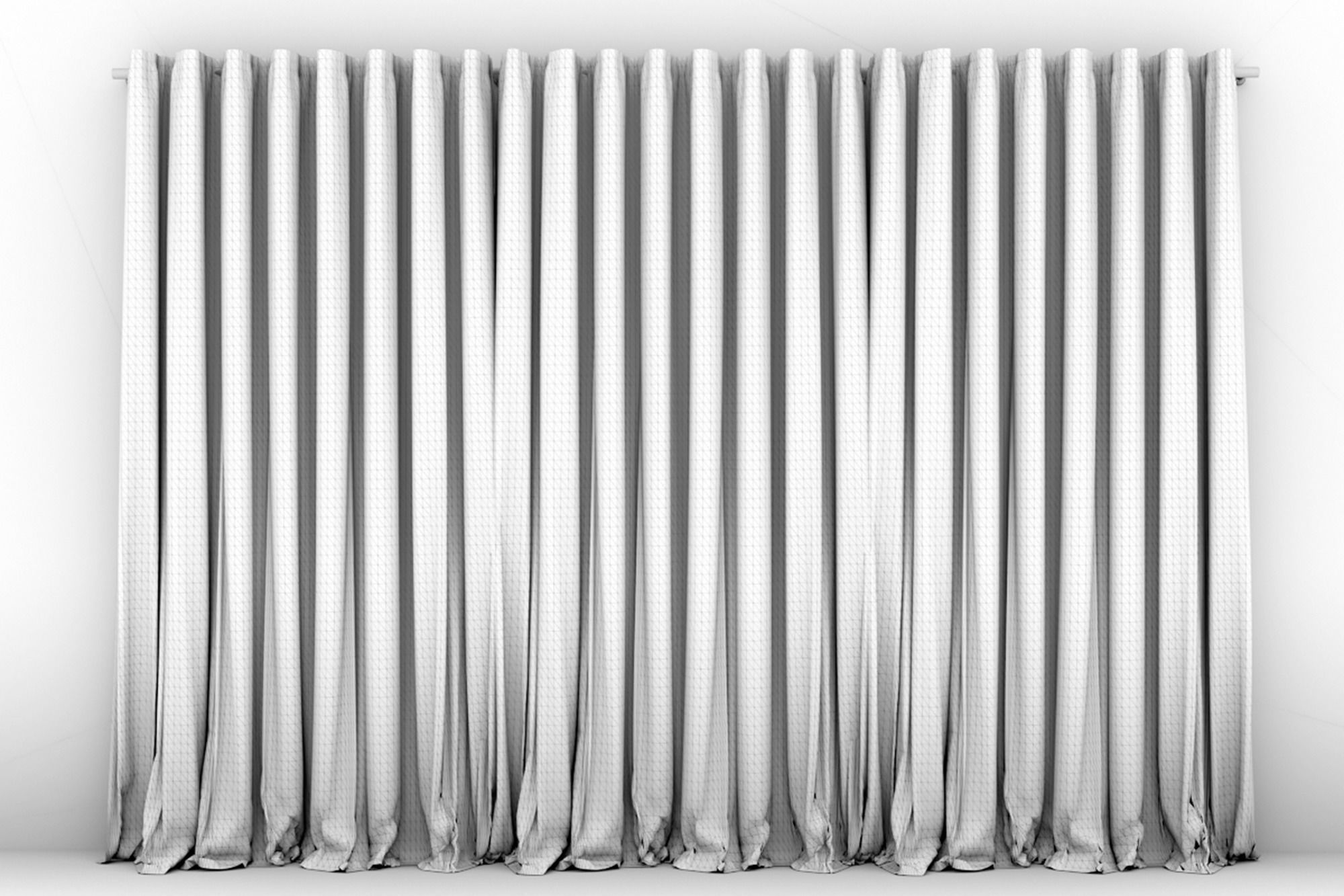 Large White Silk Curtains 3D model_10
