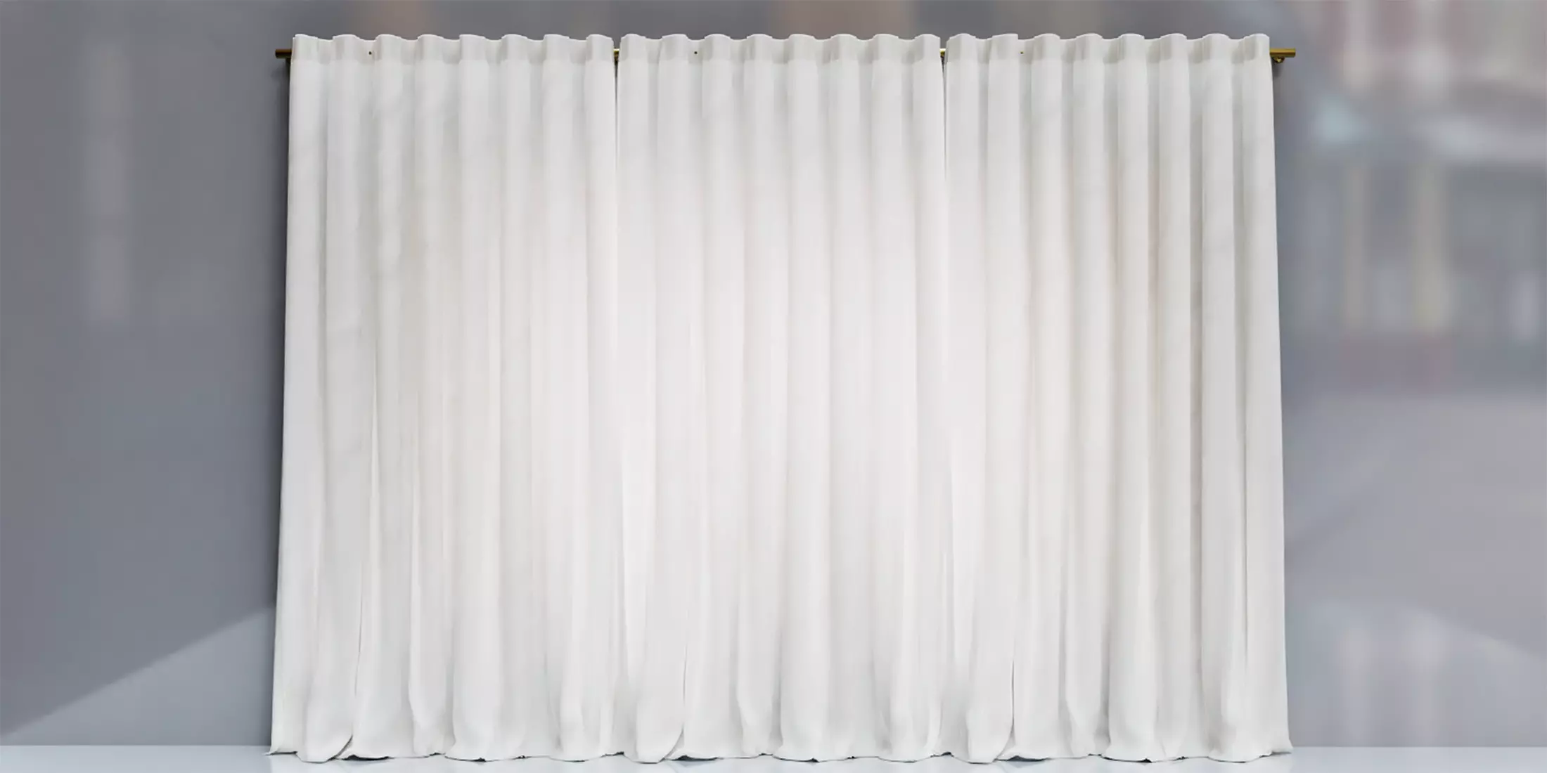 Large White Silk Curtains 3D model_0