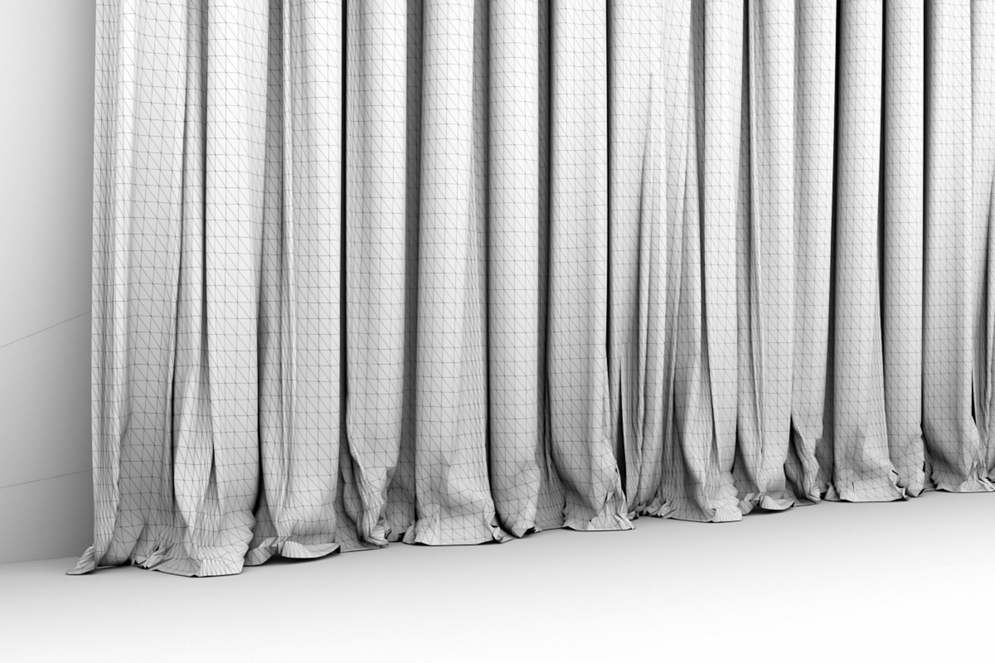 Large White Silk Curtains 3D model_16