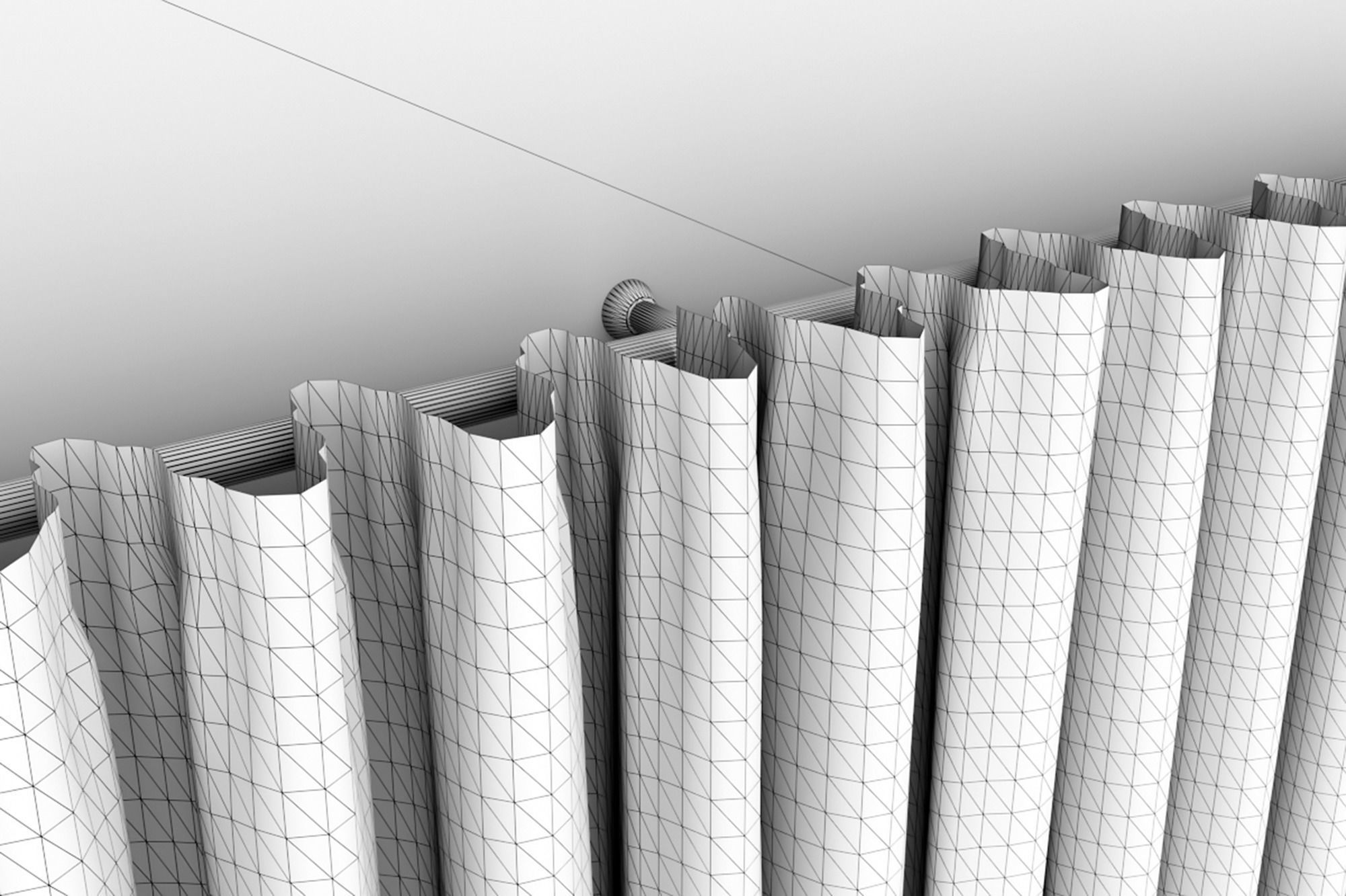 Large White Silk Curtains 3D model_18