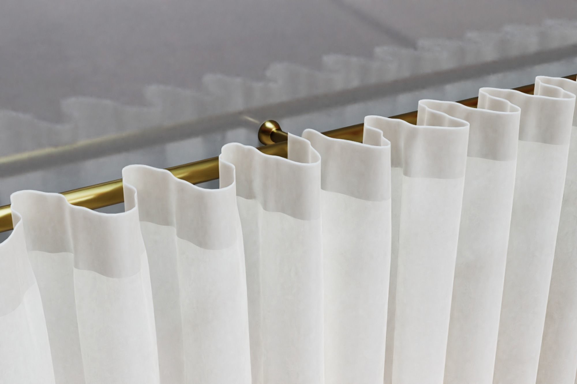 Large White Silk Curtains 3D model_7