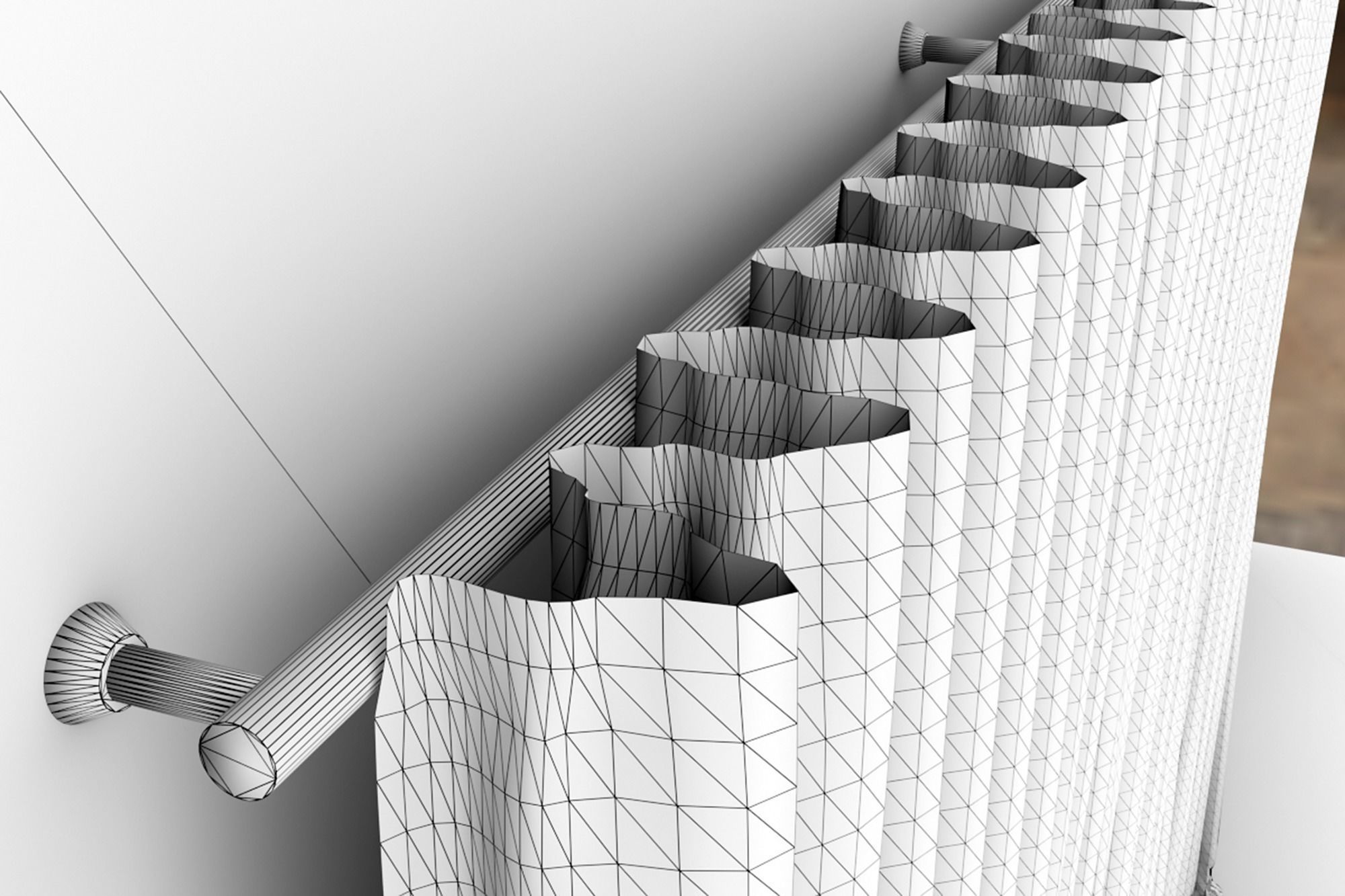 Large White Silk Curtains 3D model_17