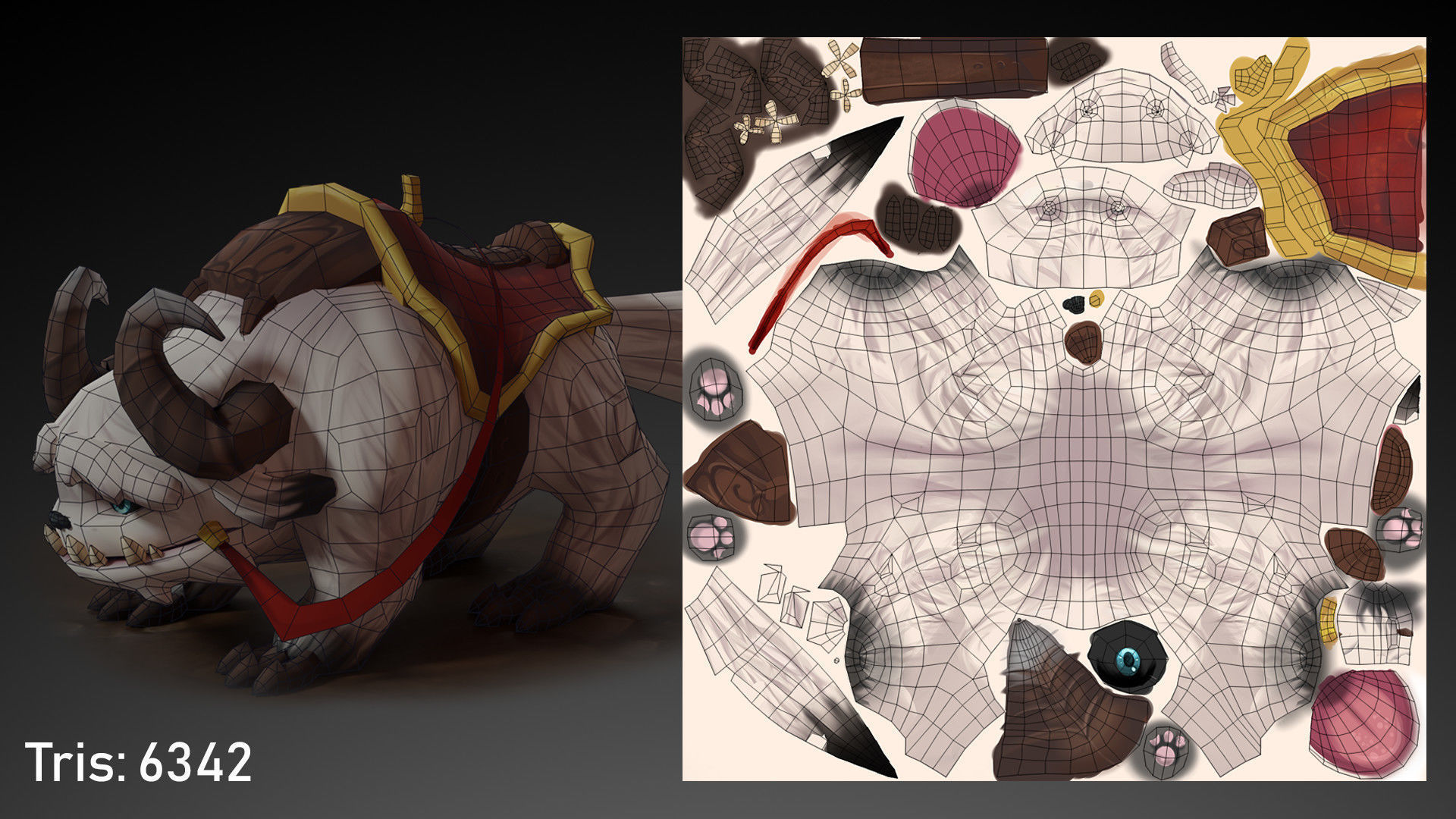 Animated Demon Mount Lowpoly Character Low-poly 3D model_6