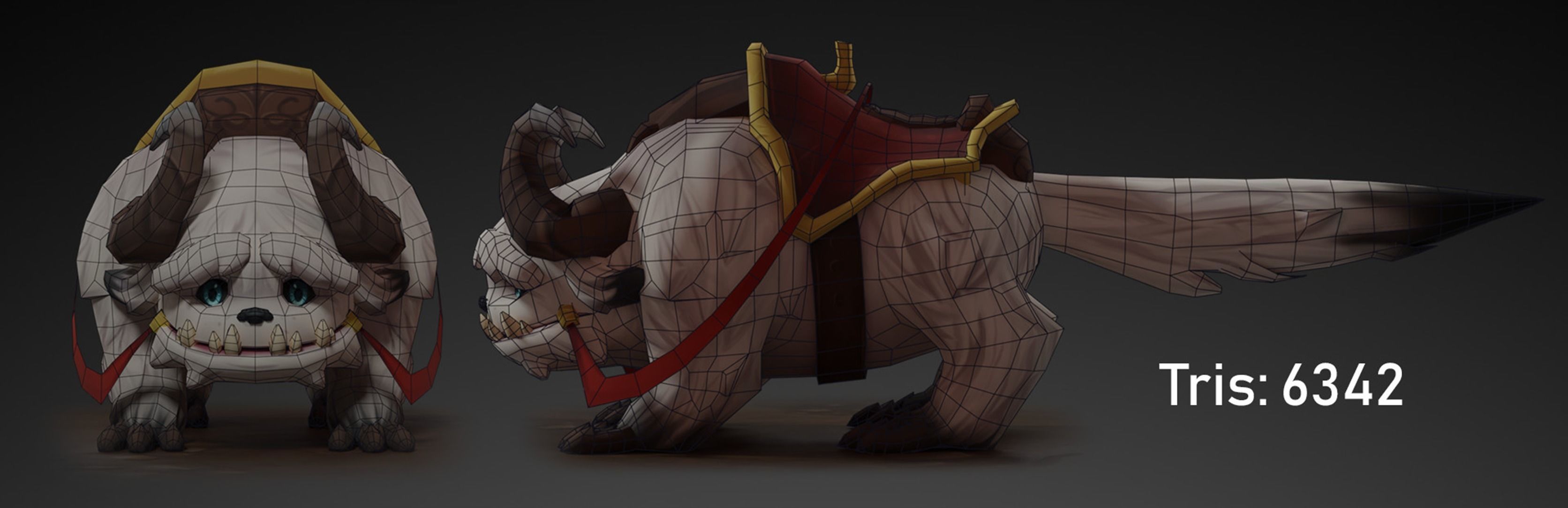 Animated Demon Mount Lowpoly Character Low-poly 3D model_1
