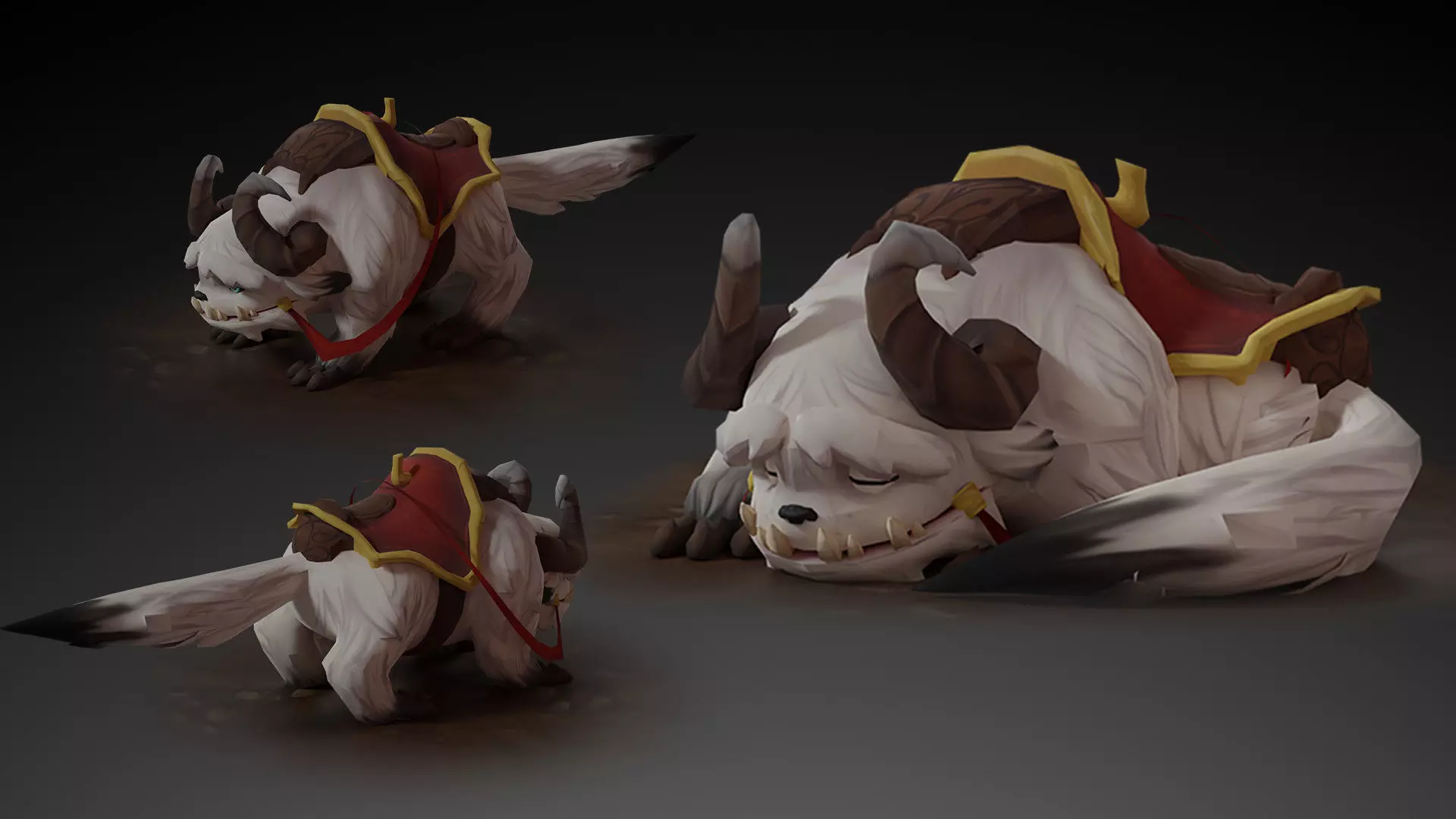 Animated Demon Mount Lowpoly Character Low-poly 3D model_0