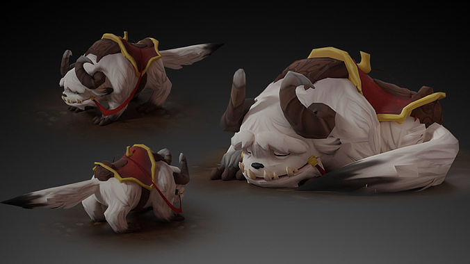 Animated Demon Mount Lowpoly Character Low-poly 3D model