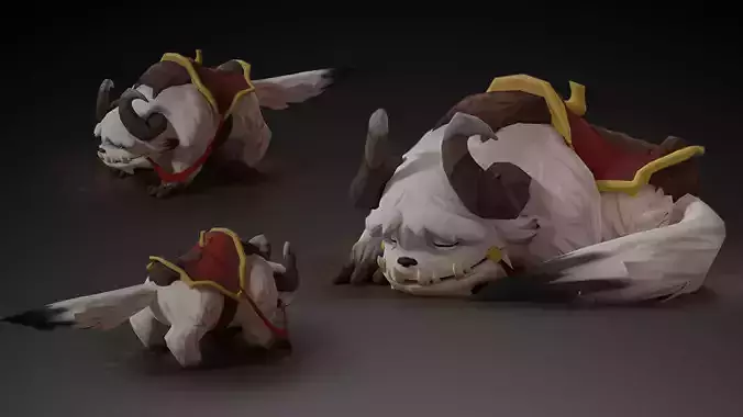 Animated Demon Mount Lowpoly Character Low-poly 3D model