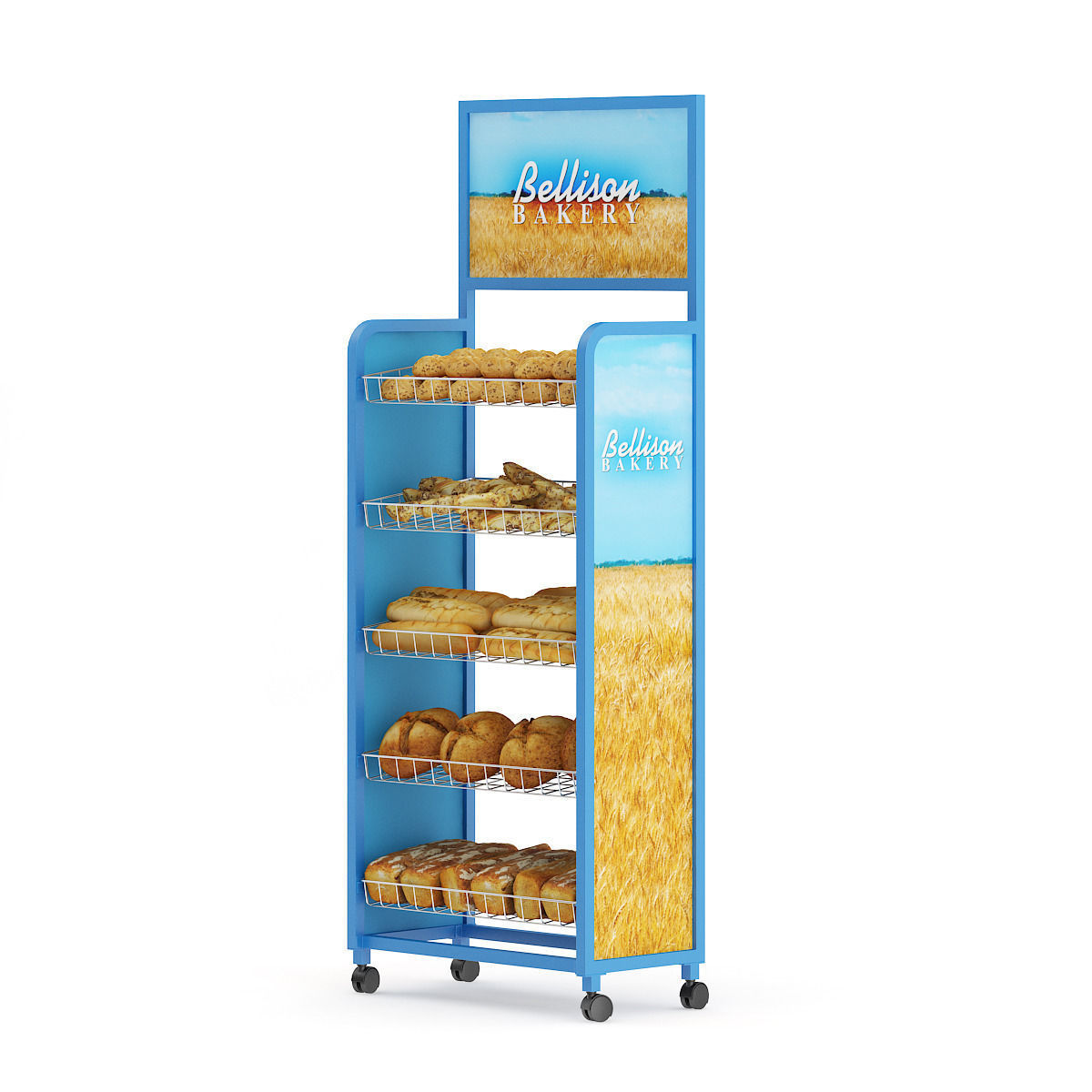 Market Shelf Breads 3D model_4