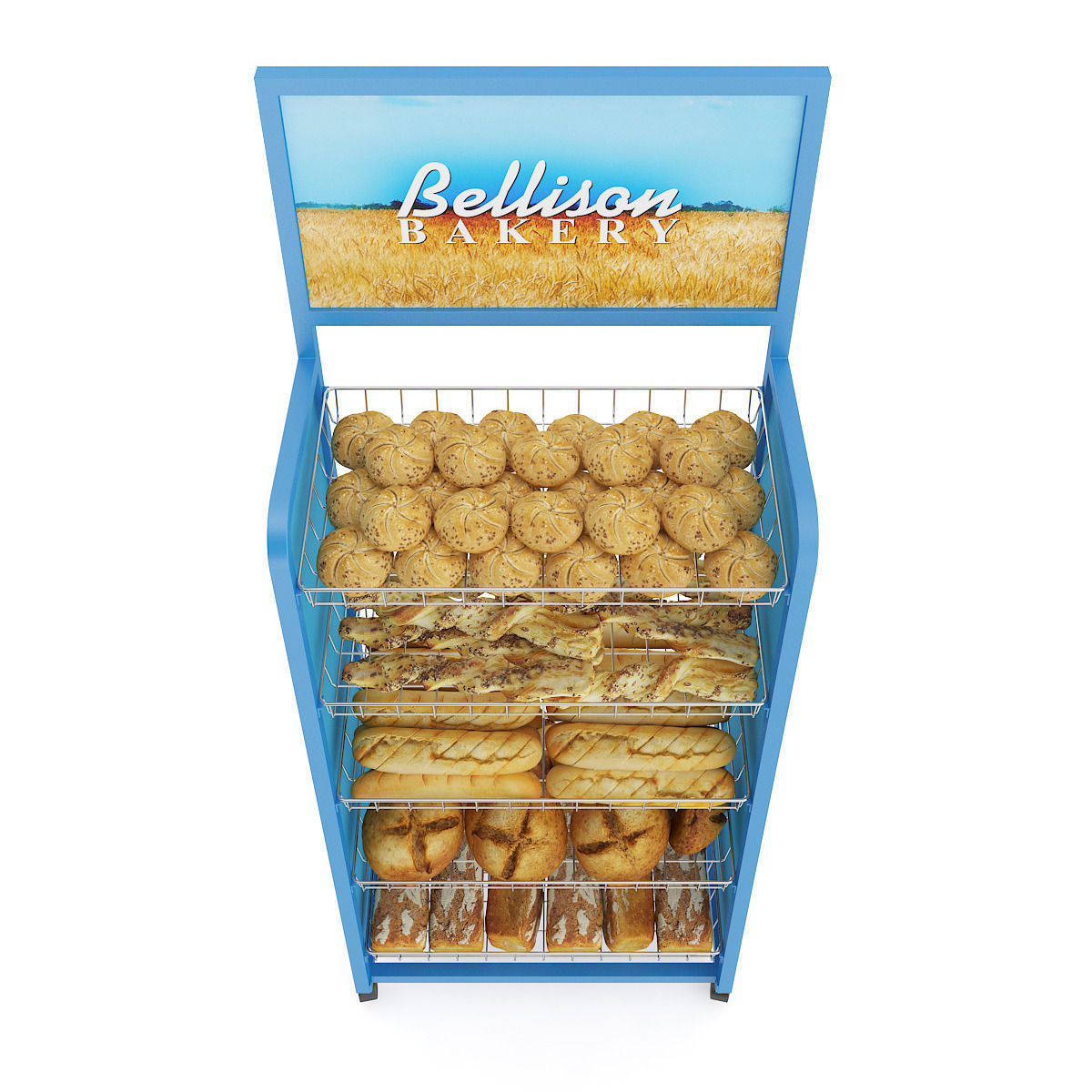 Market Shelf Breads 3D model_2