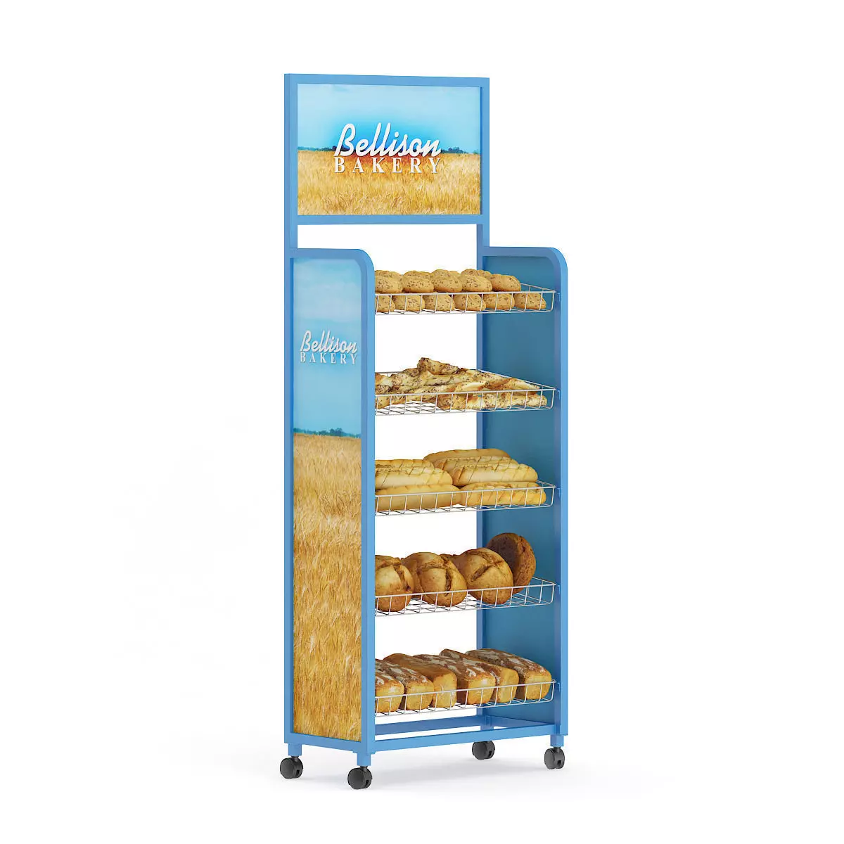 Market Shelf Breads 3D model_0