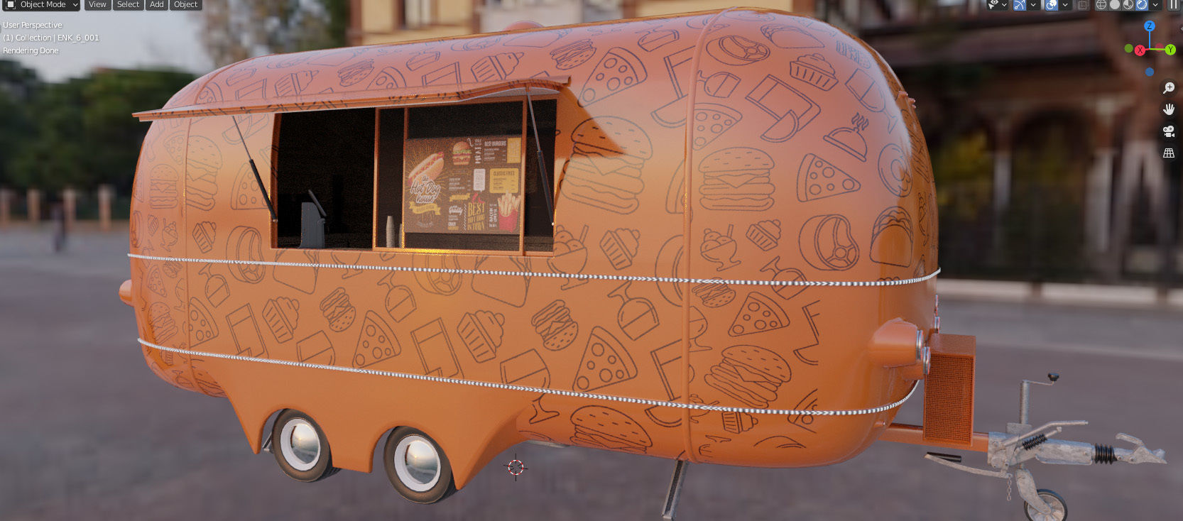 Food truck ENK-6 3D model_7
