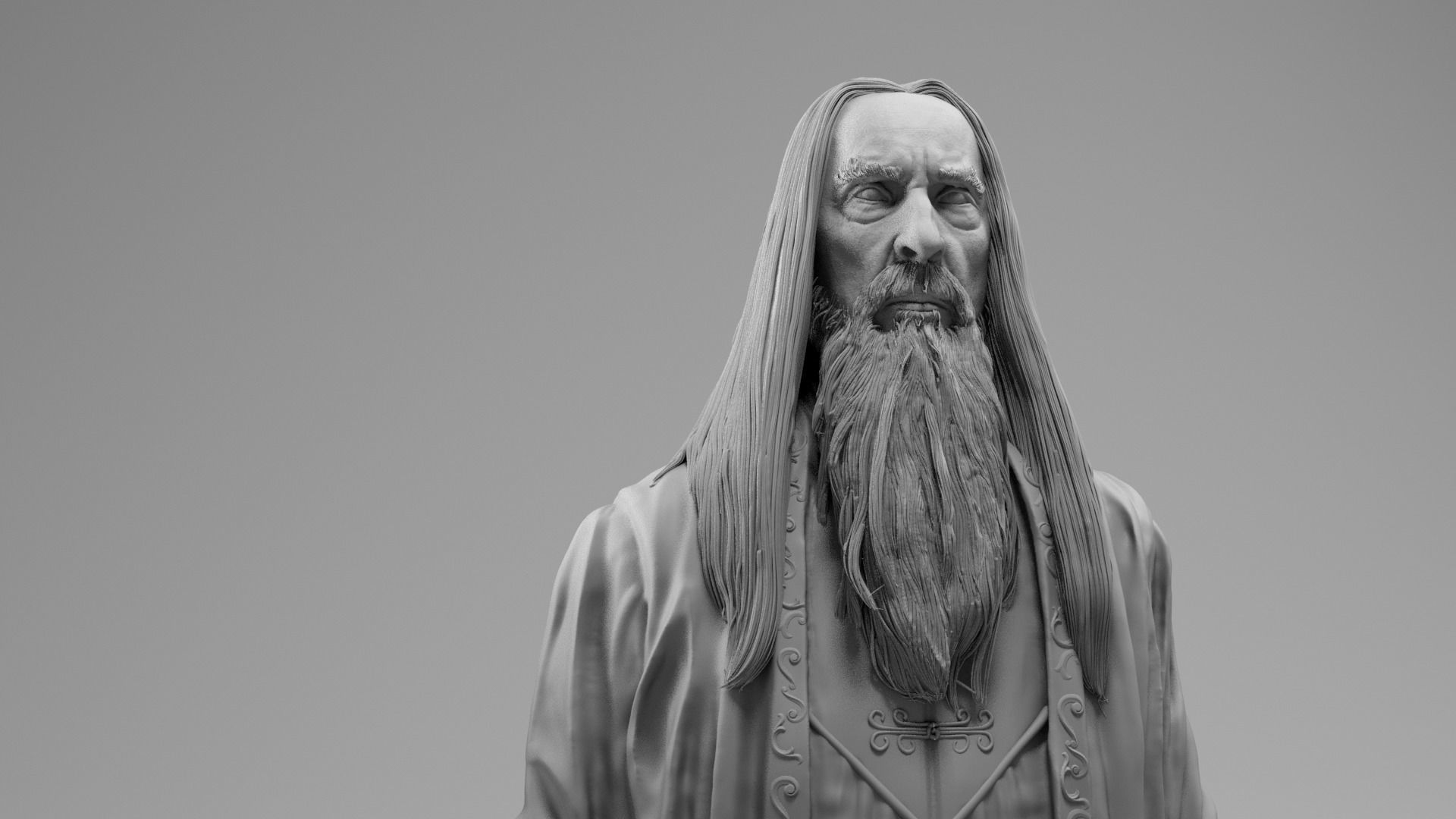 Christopher Lee - Saruman - Lord of the RIngs 3D print model_1