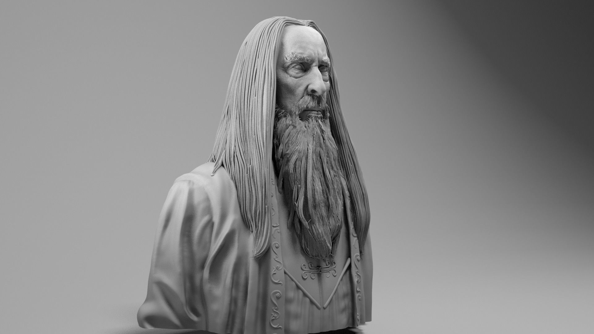 Christopher Lee - Saruman - Lord of the RIngs 3D print model_5