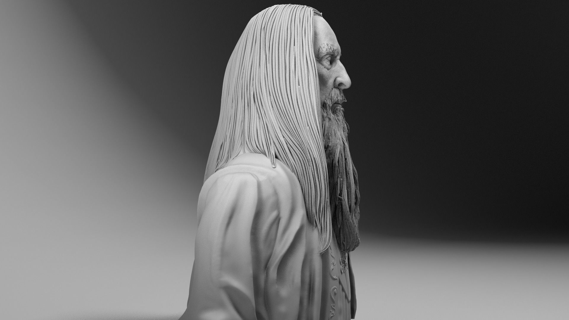 Christopher Lee - Saruman - Lord of the RIngs 3D print model_9