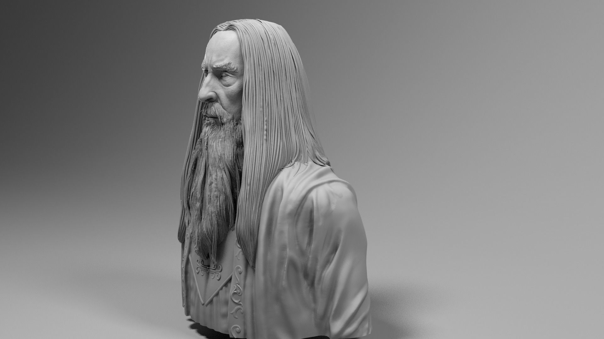 Christopher Lee - Saruman - Lord of the RIngs 3D print model_7