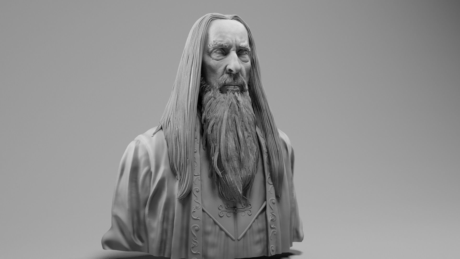 Christopher Lee - Saruman - Lord of the RIngs 3D print model_4