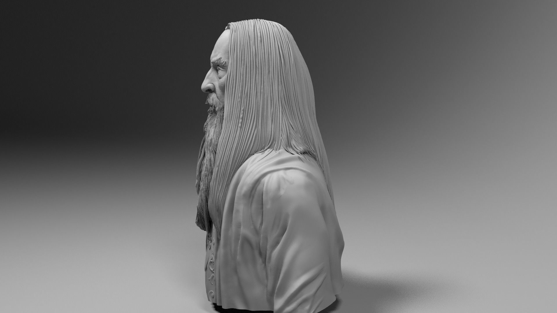 Christopher Lee - Saruman - Lord of the RIngs 3D print model_6