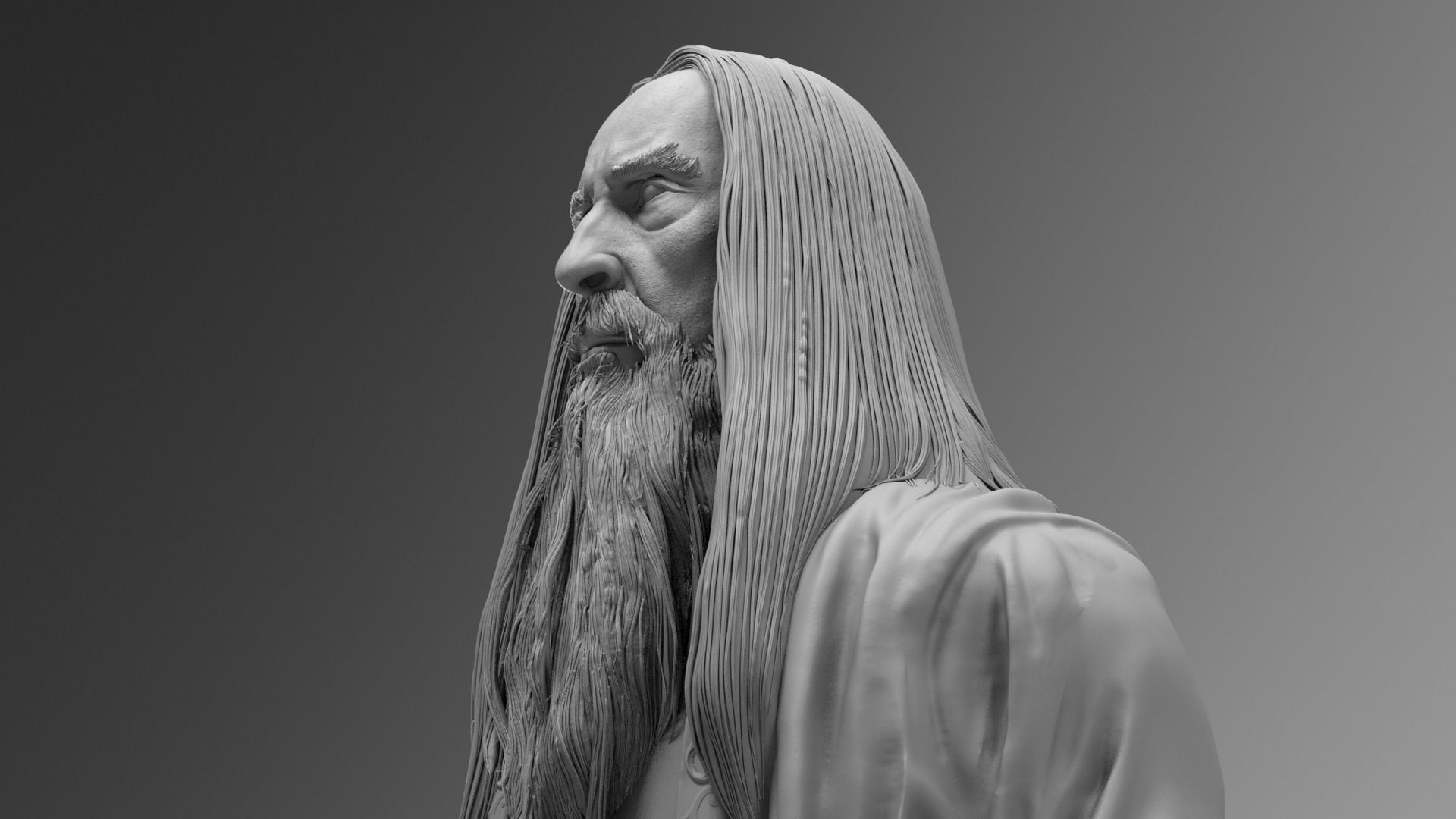Christopher Lee - Saruman - Lord of the RIngs 3D print model_17