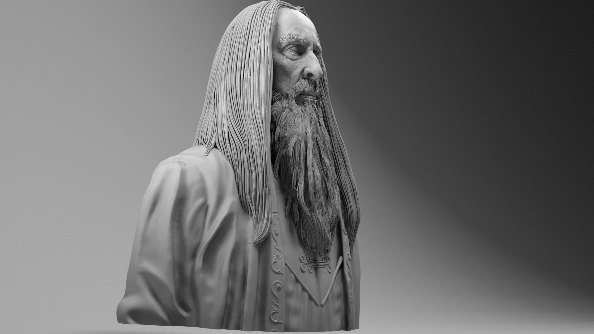 Christopher Lee - Saruman - Lord of the RIngs 3D print model_8