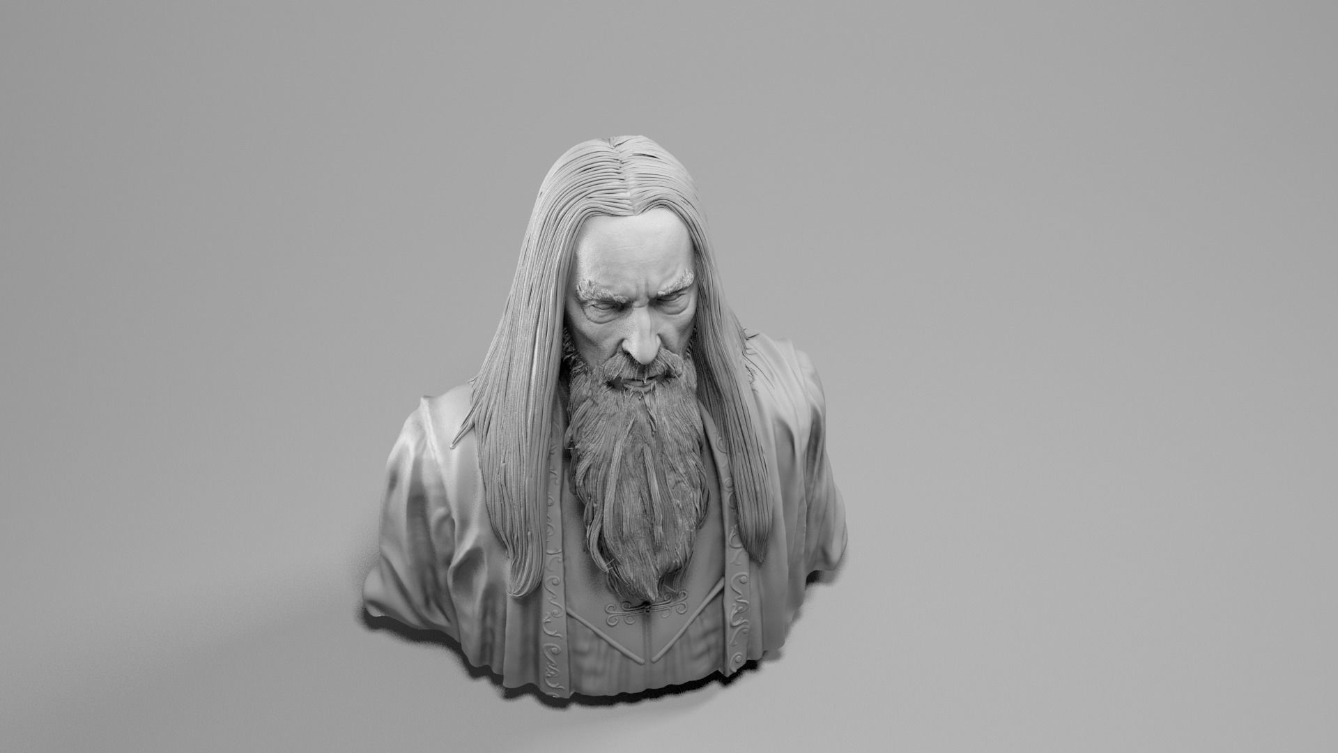 Christopher Lee - Saruman - Lord of the RIngs 3D print model_11