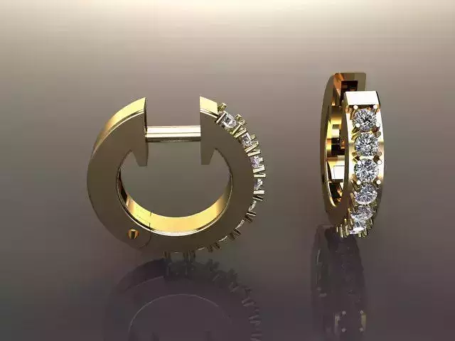 Small Size Diamond Dangle Hoop Earring 1mm50