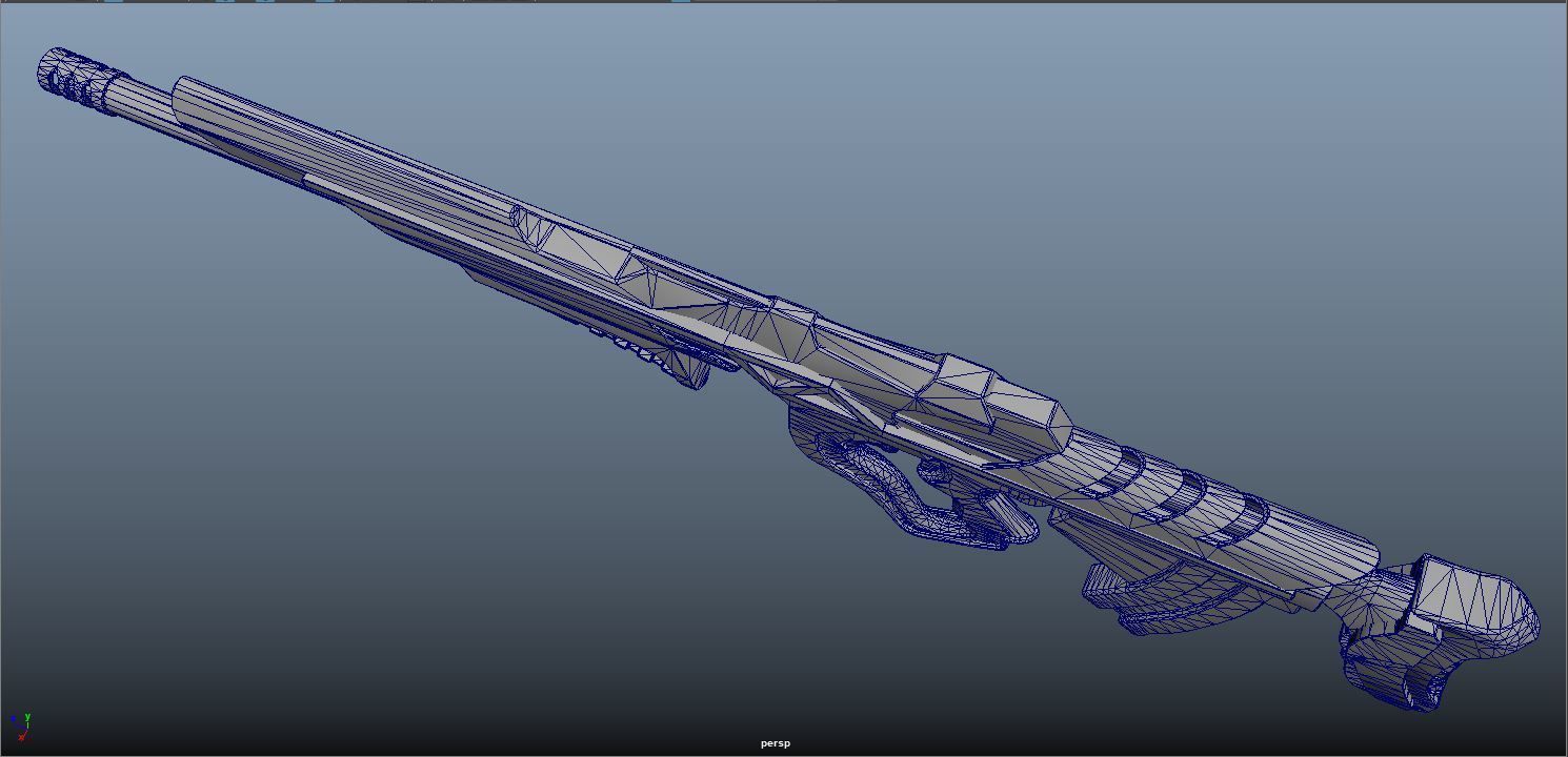 Cyberpunk Heavy BattleRifle Low-poly 3D model_7