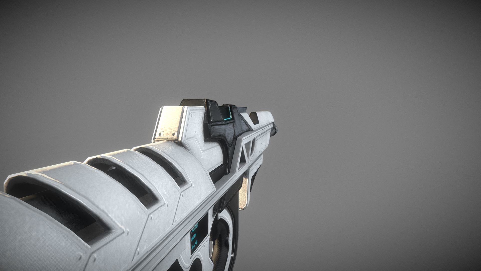 Cyberpunk Heavy BattleRifle Low-poly 3D model_3