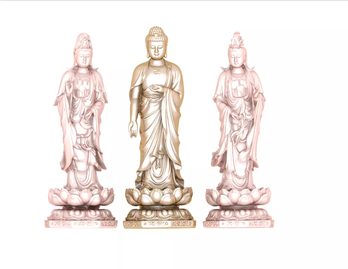 BUDHHA three buddha statues Free 3D print model_0