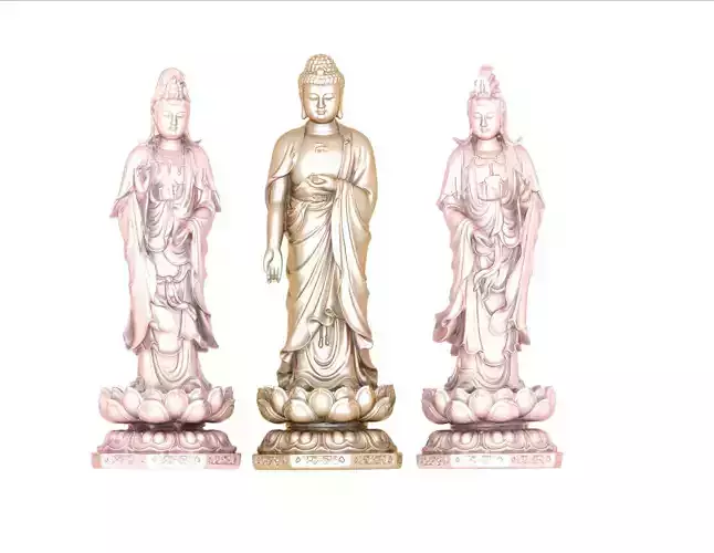 BUDHHA three buddha statues
