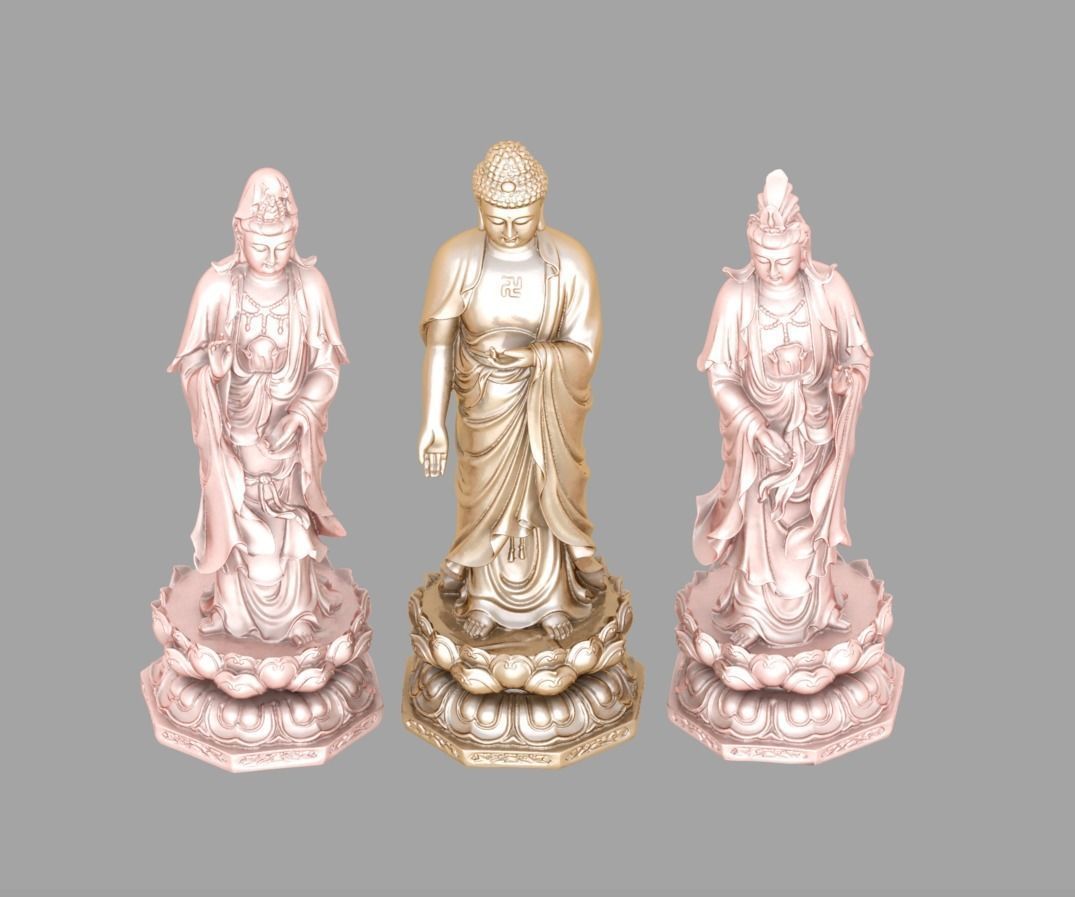 BUDHHA three buddha statues Free 3D print model_1
