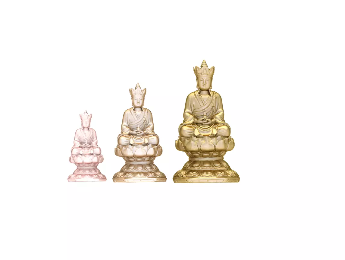 Budhha three buddha statues Free 3D print model
