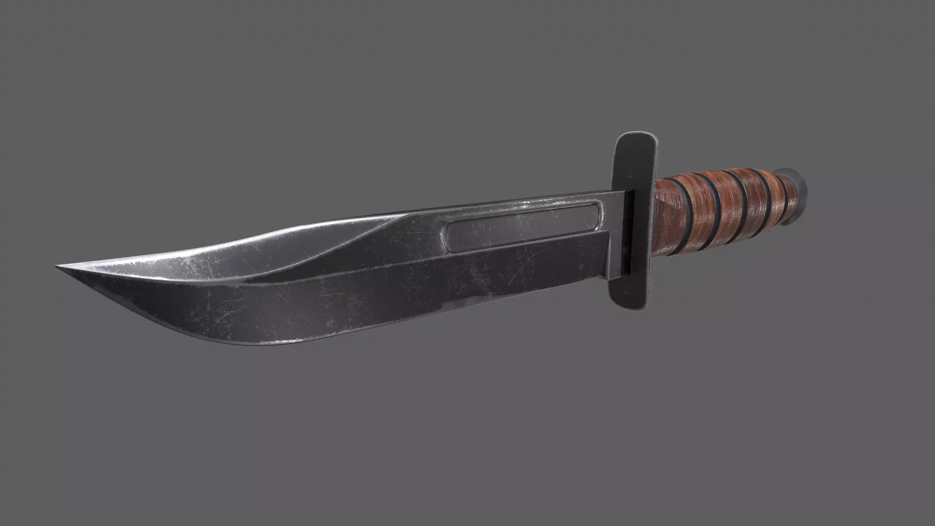 Ka Bar Knife Low-poly 3D model_0
