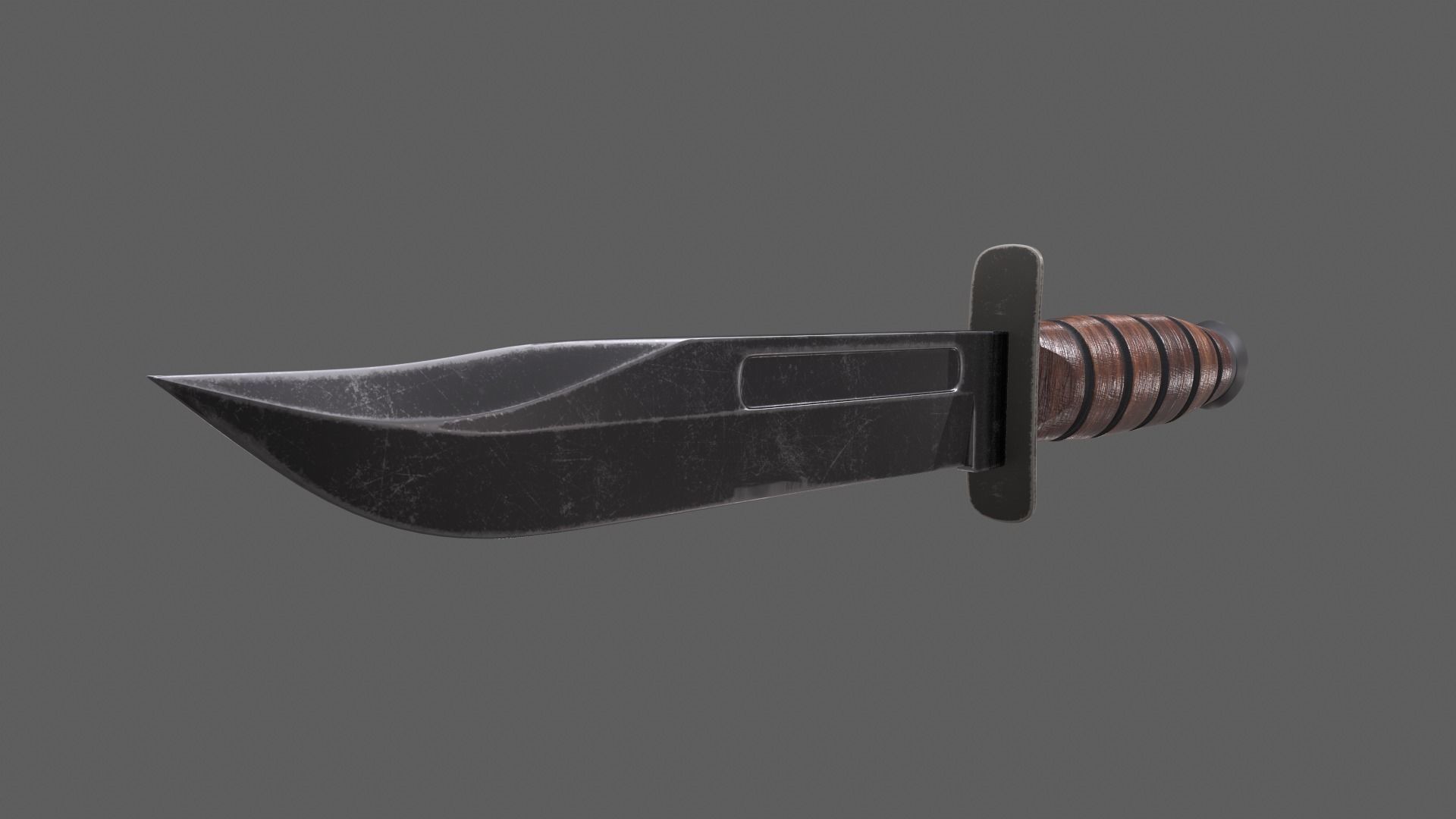 Ka Bar Knife Low-poly 3D model_4