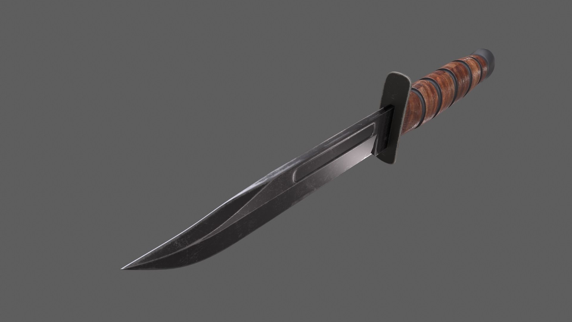 Ka Bar Knife Low-poly 3D model_2