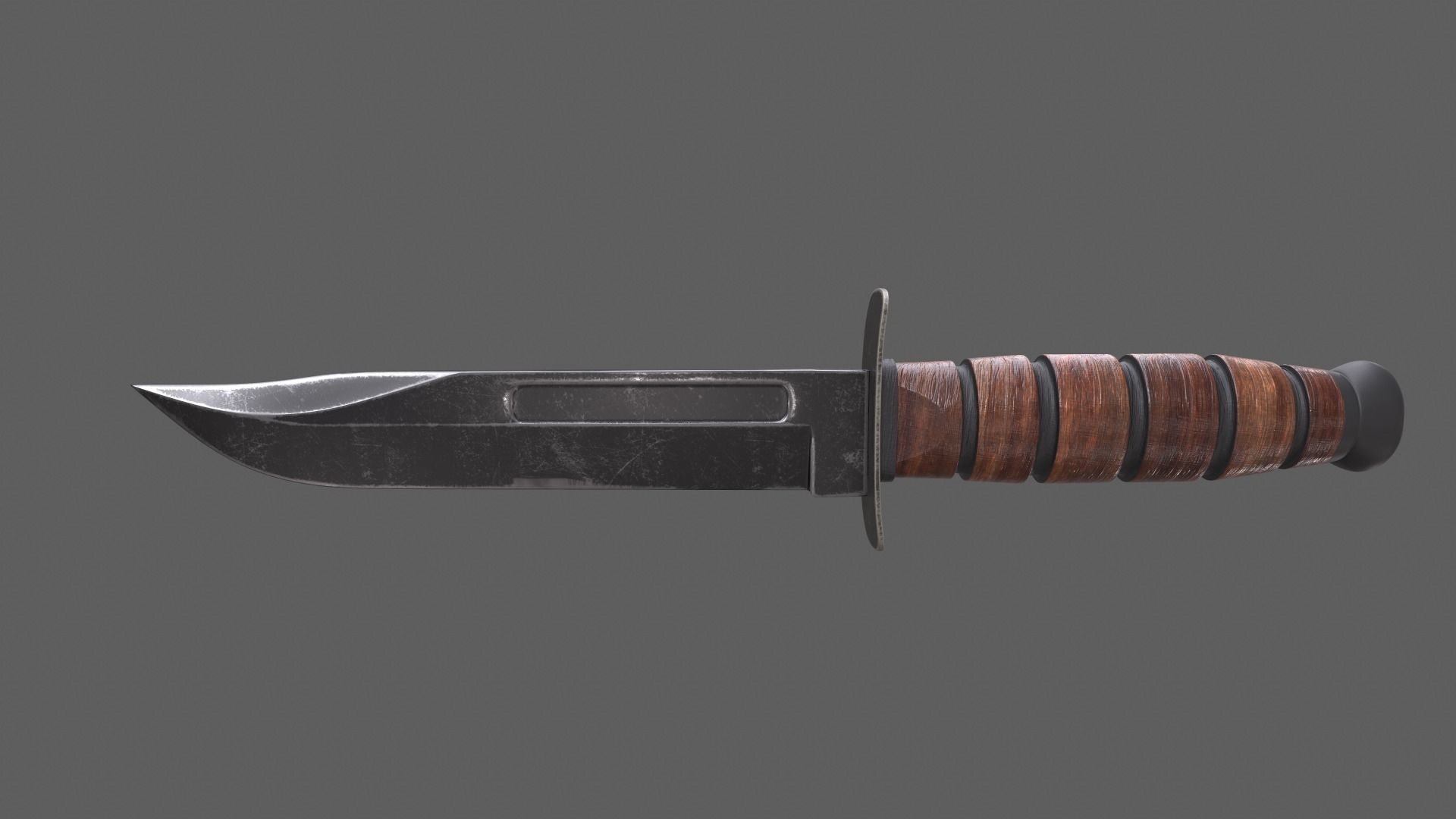 Ka Bar Knife Low-poly 3D model_3