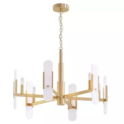 THEME brass chandelier with glass shades