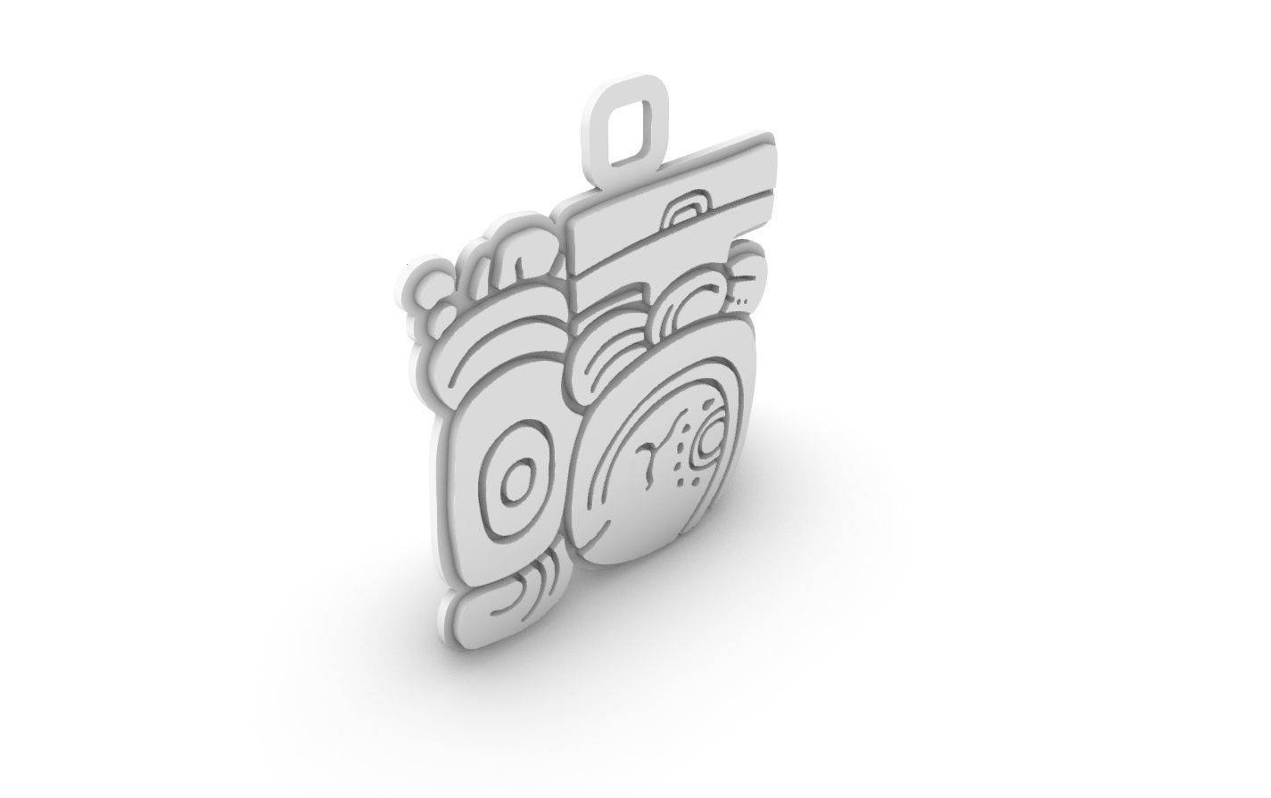 Mayan native glyph pendant 05 3D print model_14