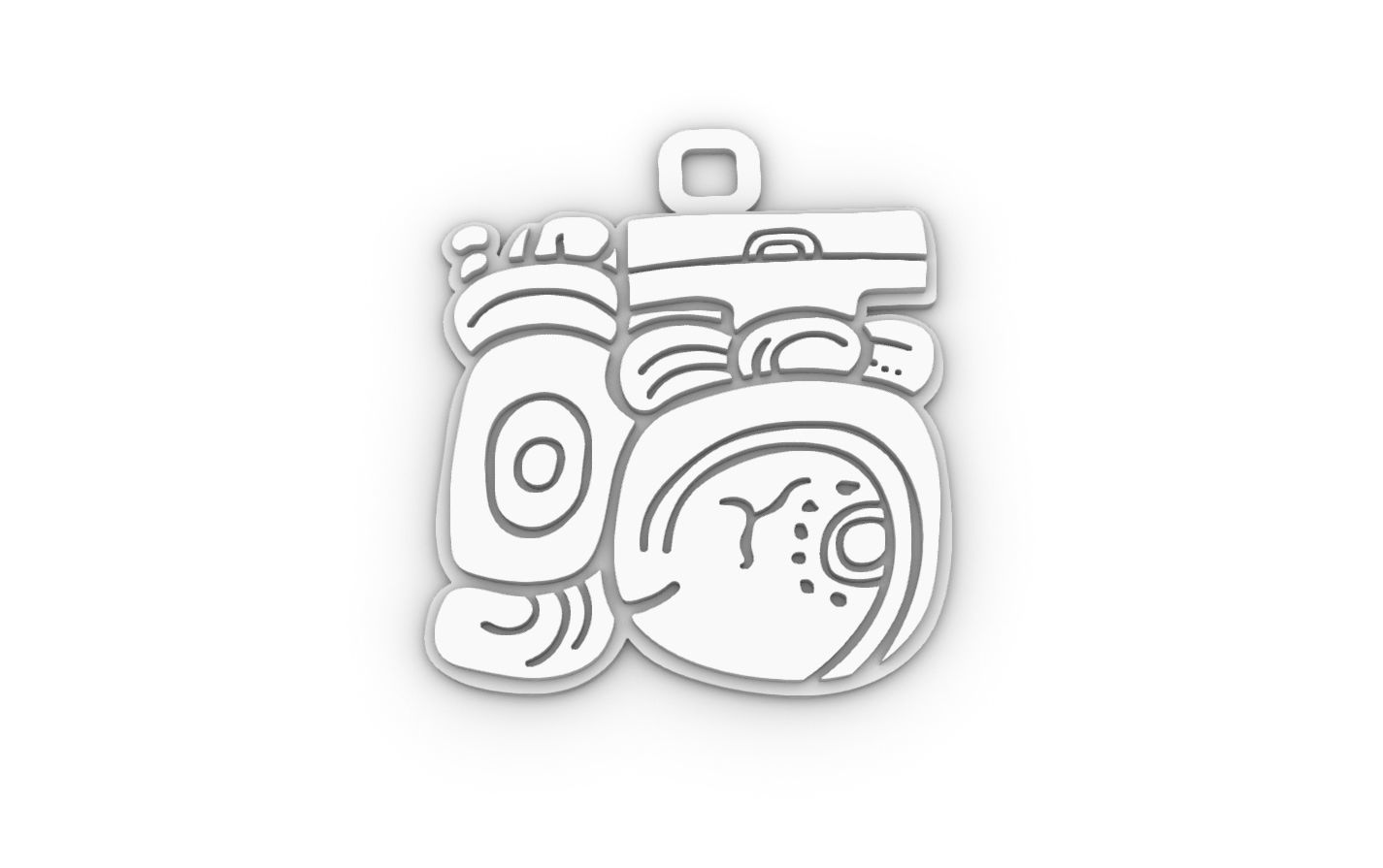 Mayan native glyph pendant 05 3D print model_6