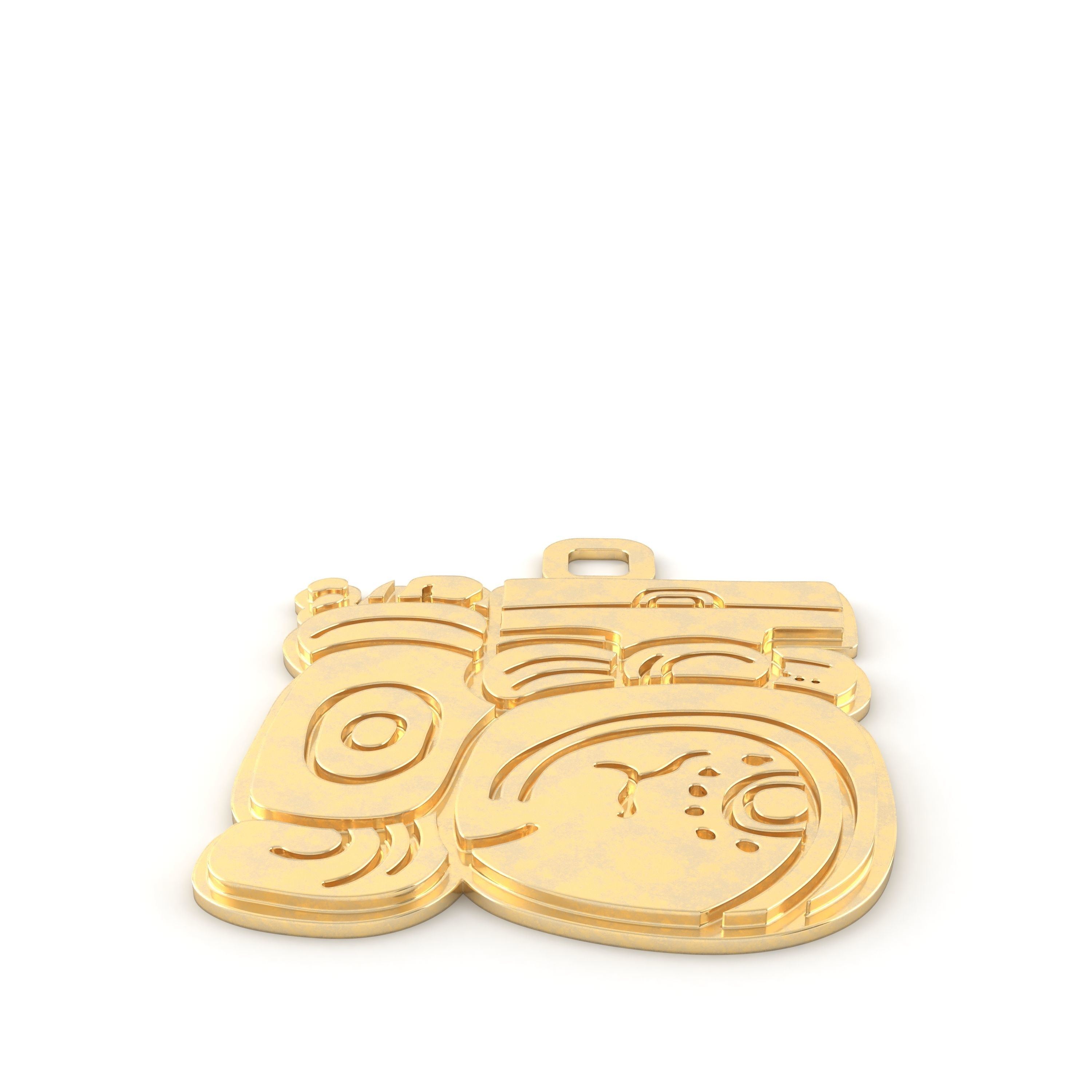 Mayan native glyph pendant 05 3D print model_3