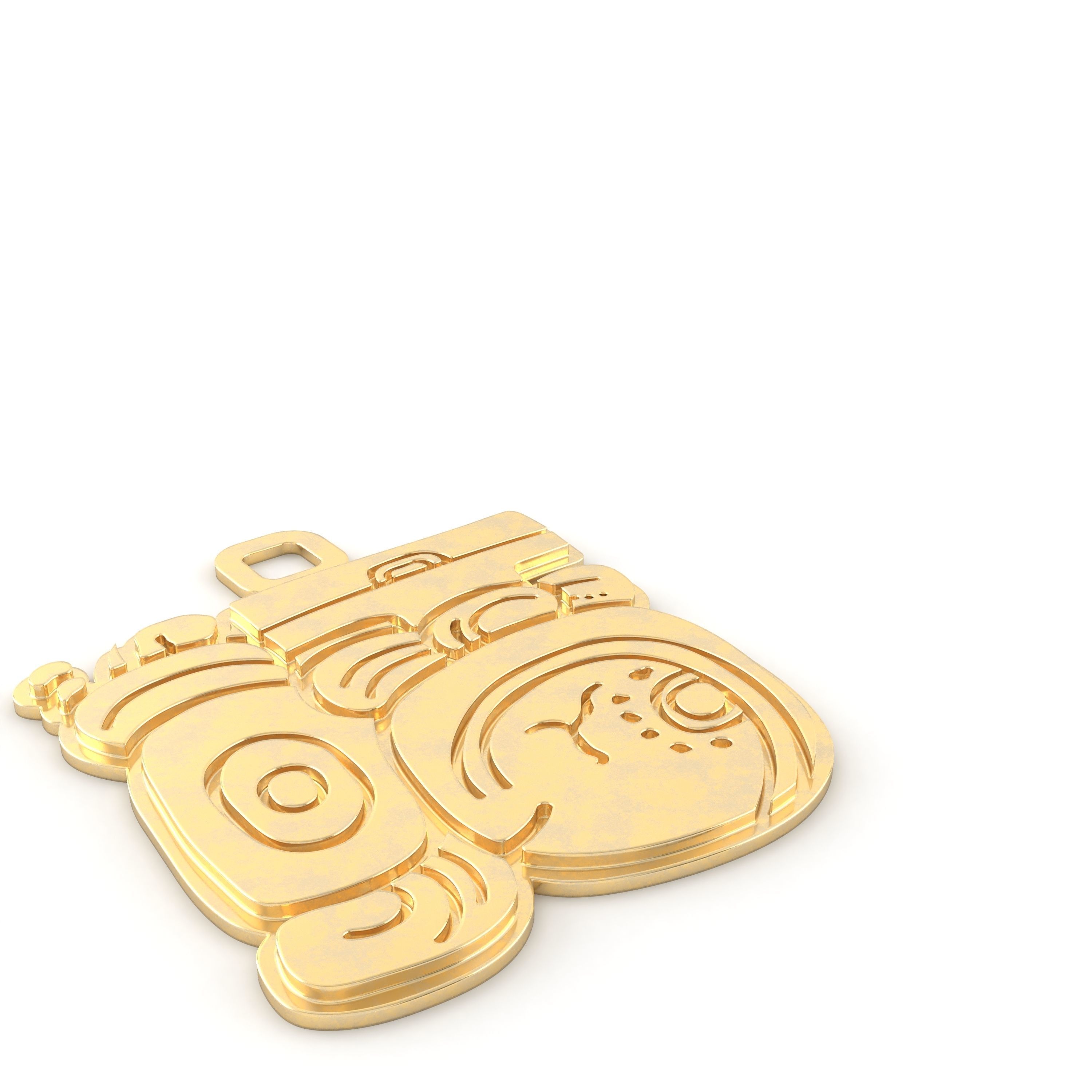 Mayan native glyph pendant 05 3D print model_5