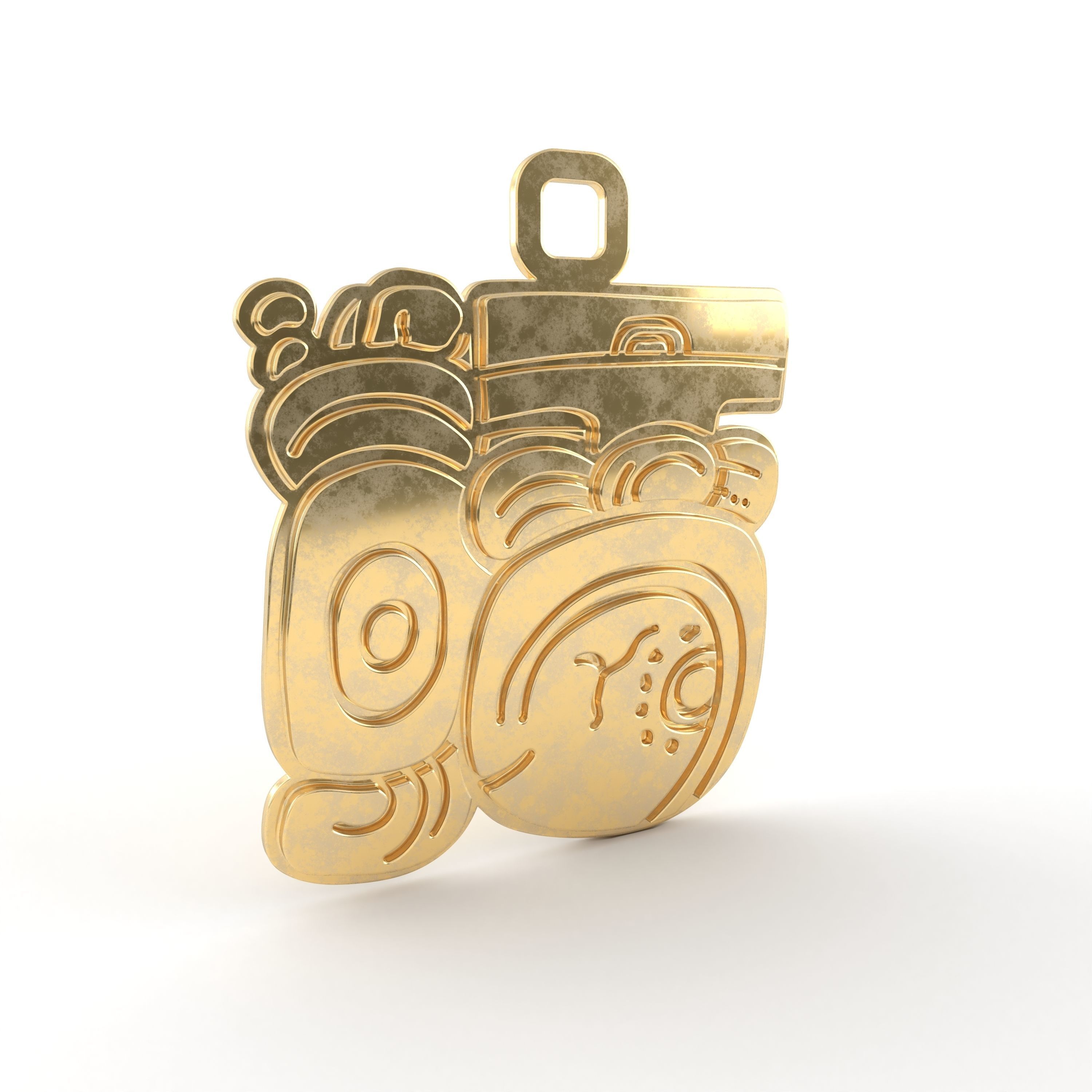 Mayan native glyph pendant 05 3D print model_1