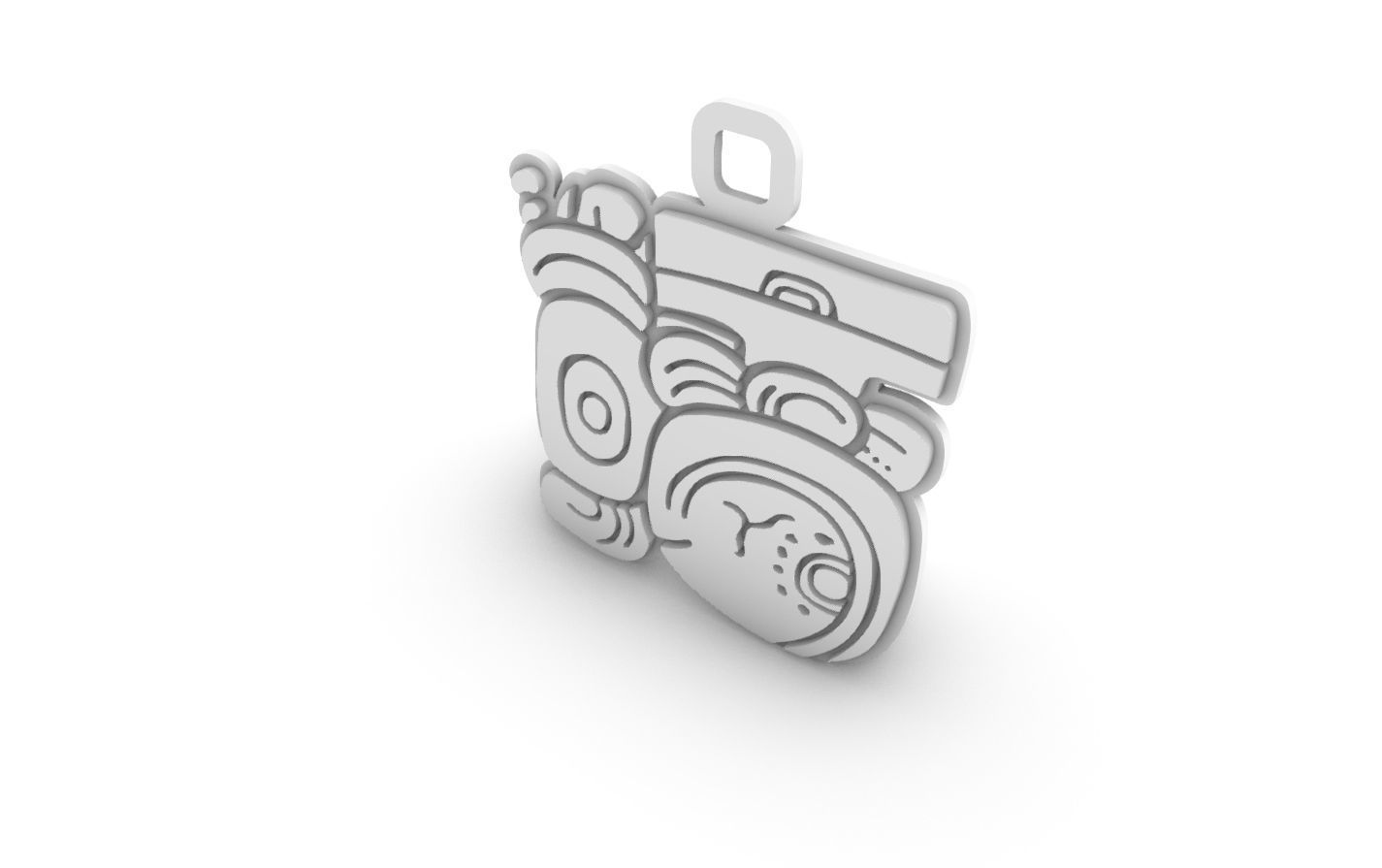 Mayan native glyph pendant 05 3D print model_12