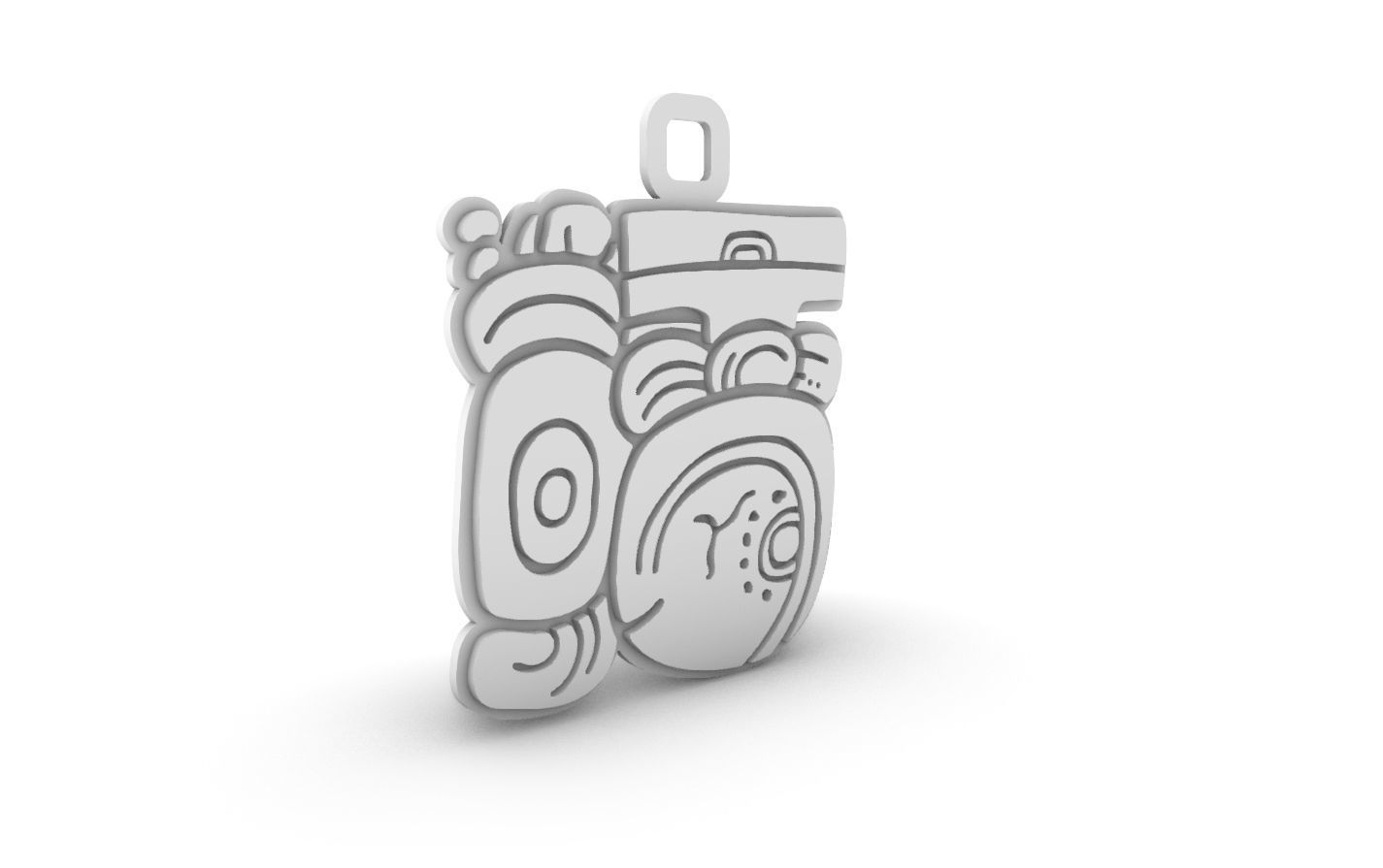 Mayan native glyph pendant 05 3D print model_10