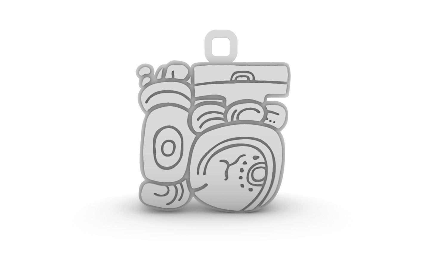 Mayan native glyph pendant 05 3D print model_9