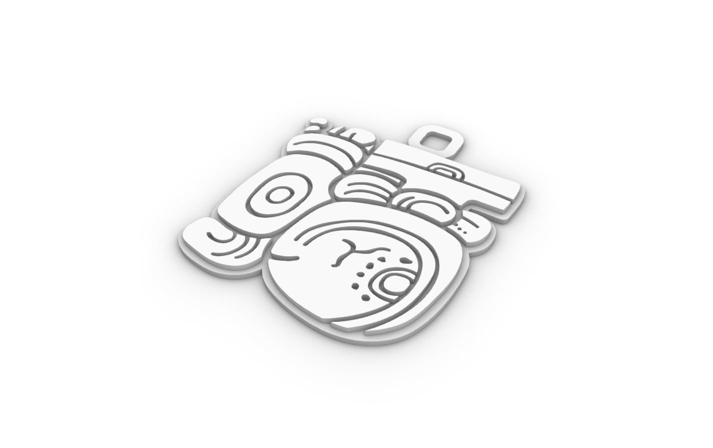 Mayan native glyph pendant 05 3D print model_8