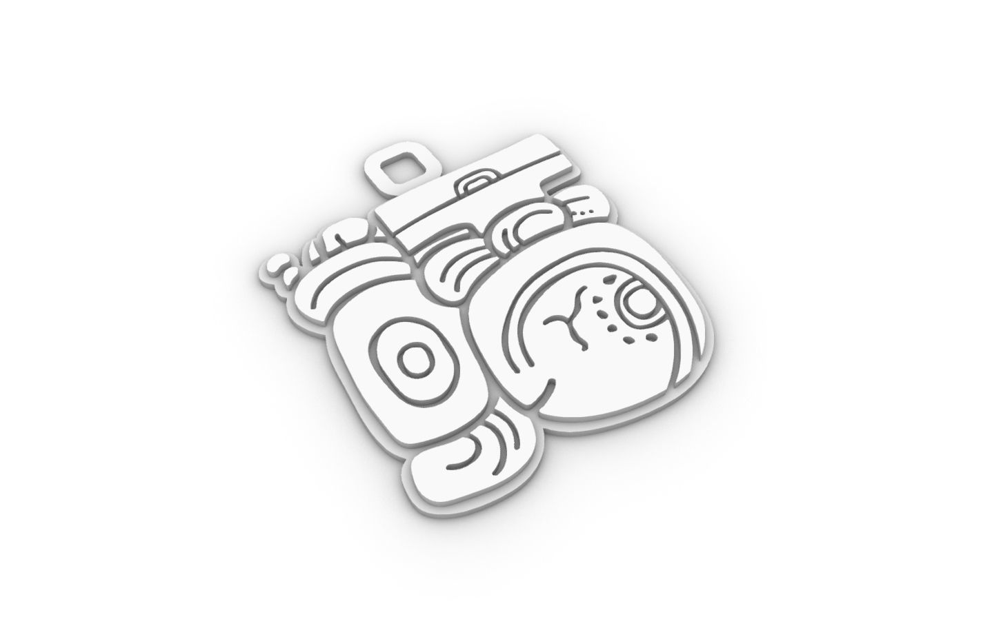 Mayan native glyph pendant 05 3D print model_7