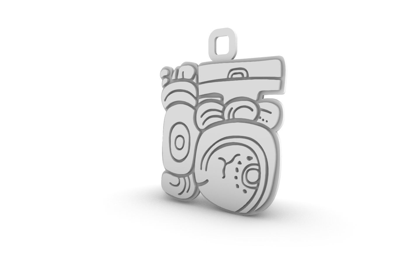 Mayan native glyph pendant 05 3D print model_11