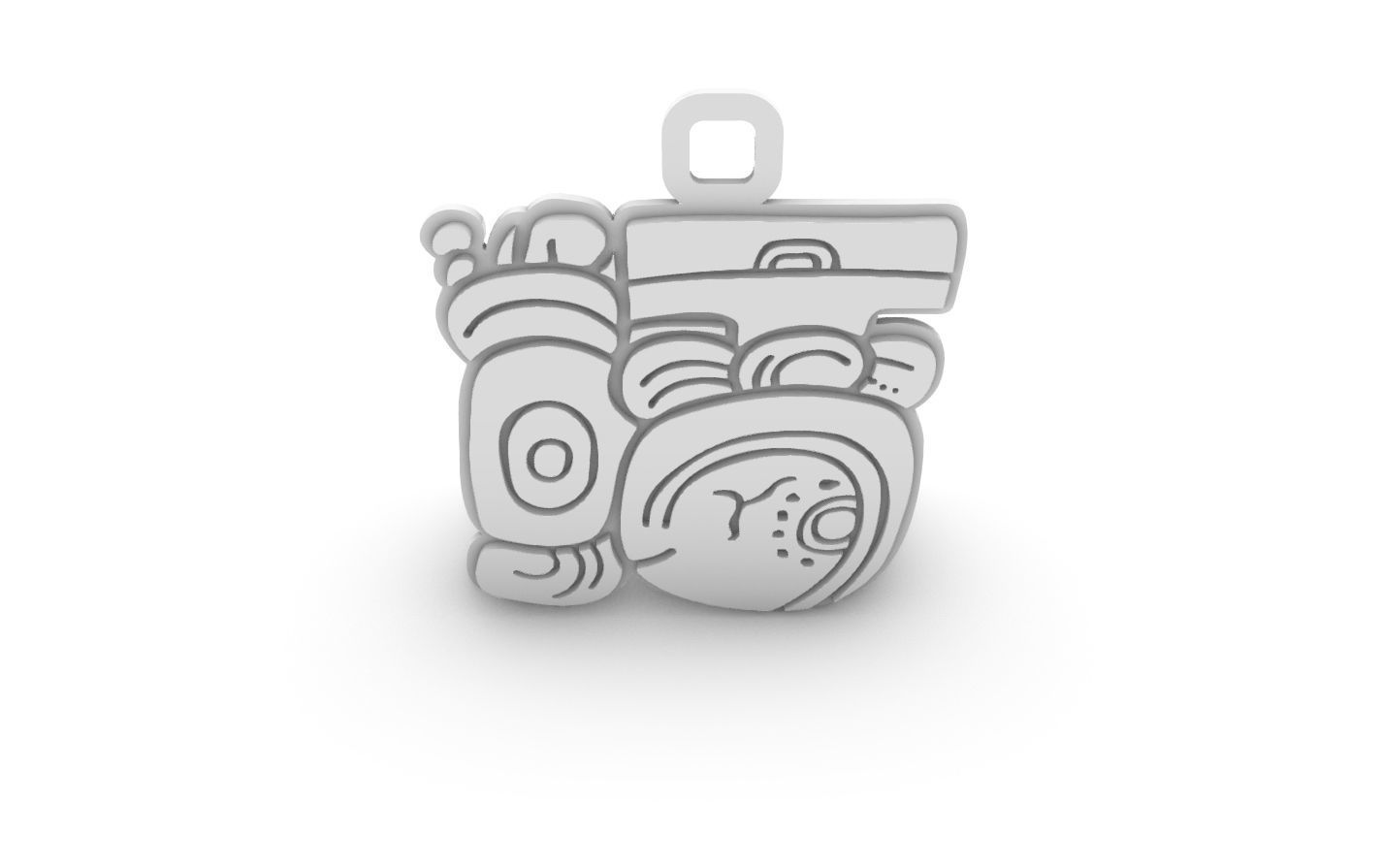 Mayan native glyph pendant 05 3D print model_13